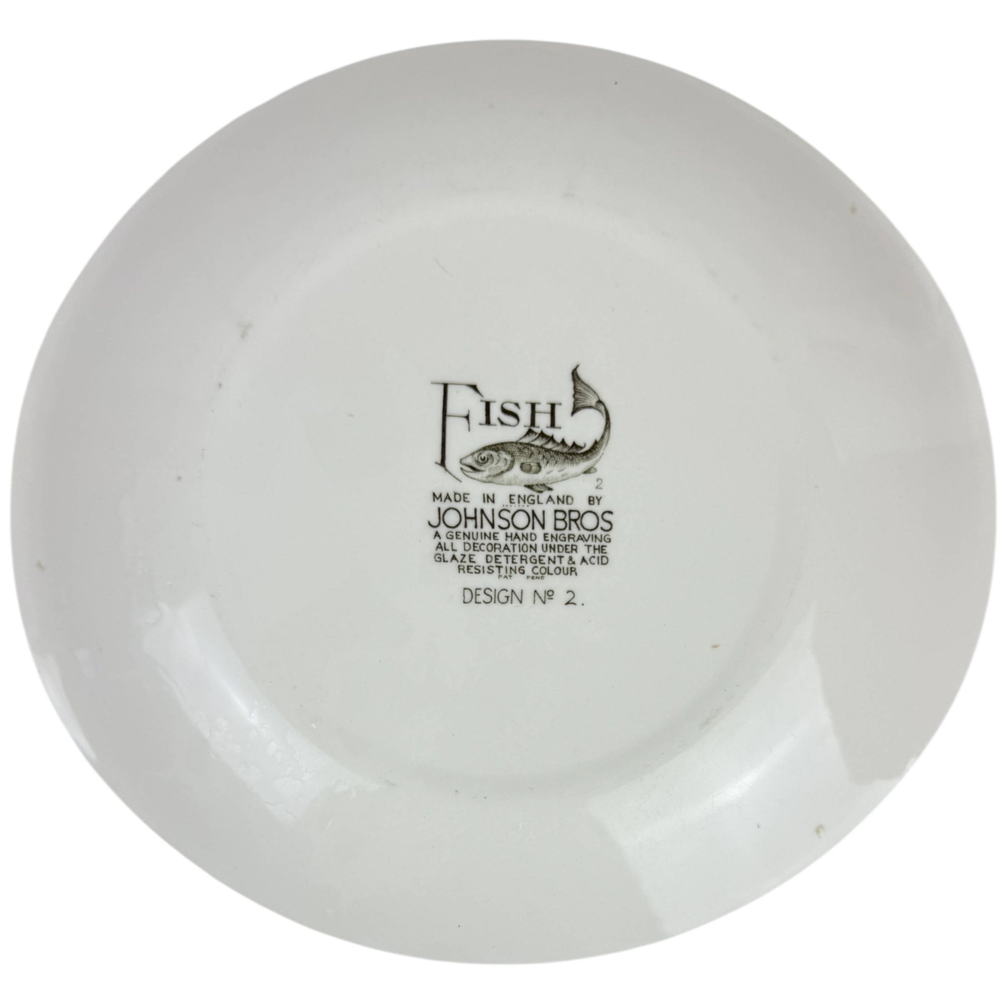 Vintage 1950s Johnson Brothers Fish Pattern Dinner Plate Crayfish Design 2 10 3/8” by 9 1/2”