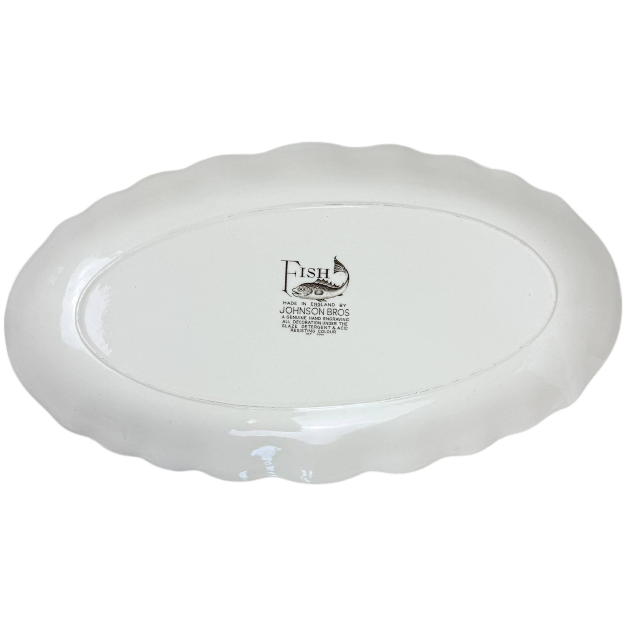 1950s 60s Vintage Johnson Brothers Fish Pattern Platter 20”