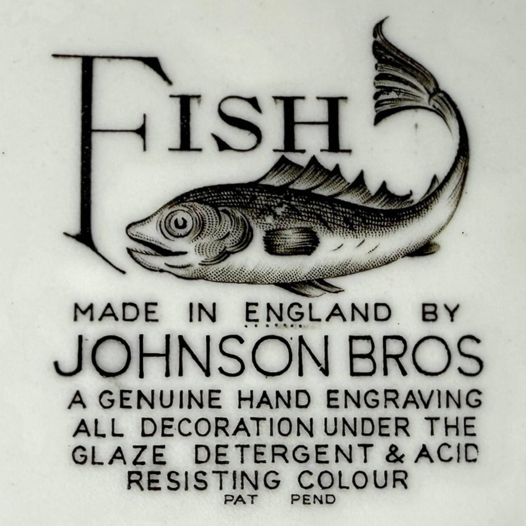 1950s 60s Vintage Johnson Brothers Fish Pattern Platter 20”