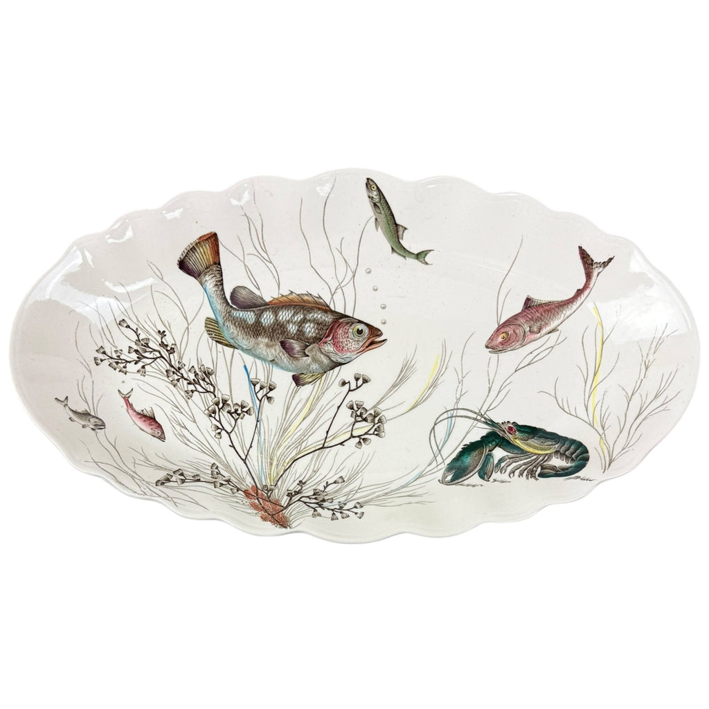 1950s 60s Vintage Johnson Brothers Fish Pattern Platter 20”