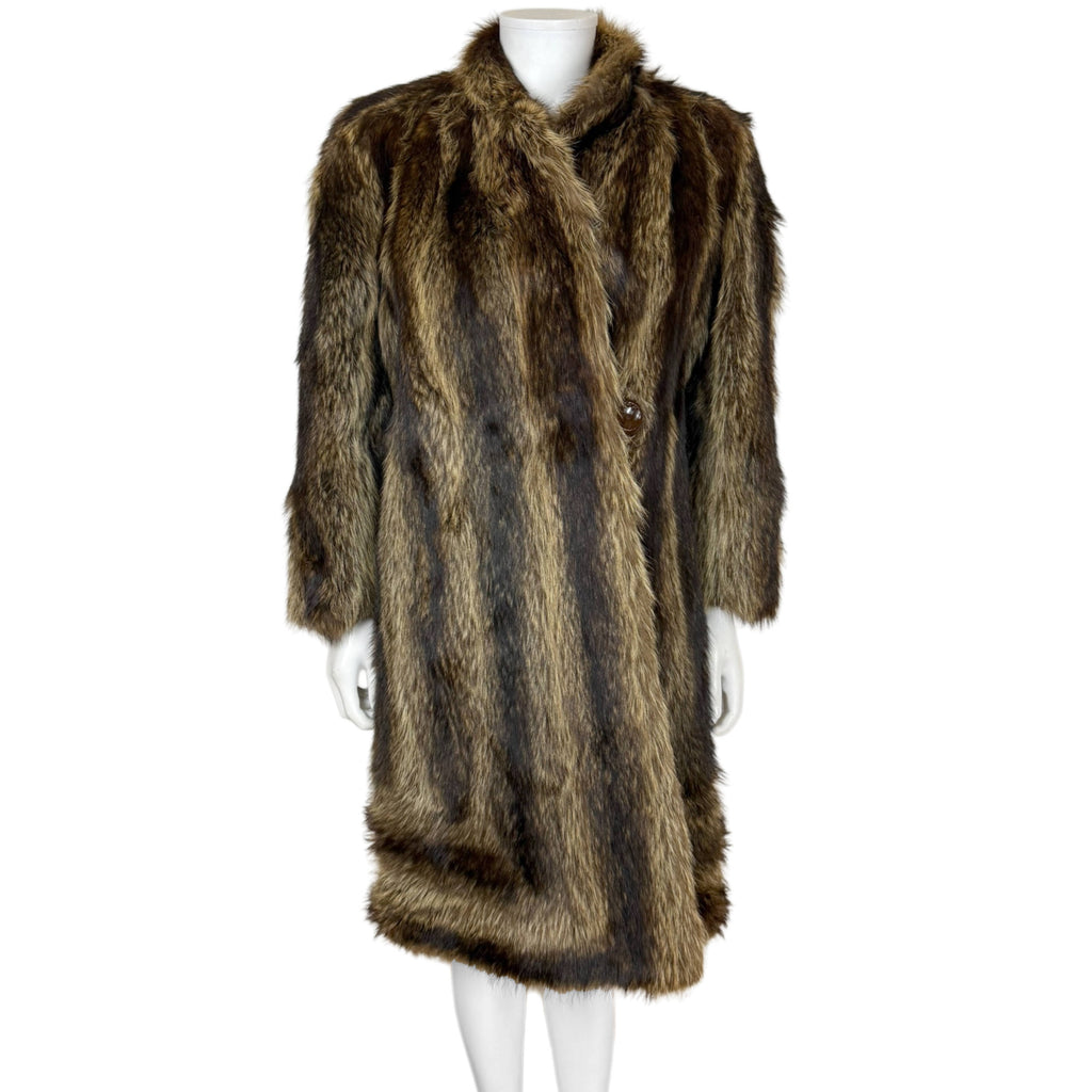 Vintage 1940s Raccoon Fur Coat Dated 1946 Ladies Size M