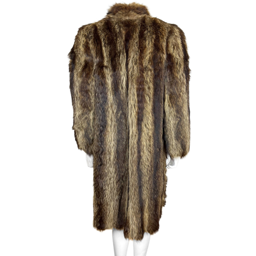 Vintage 1940s Raccoon Fur Coat Dated 1946 Ladies Size M
