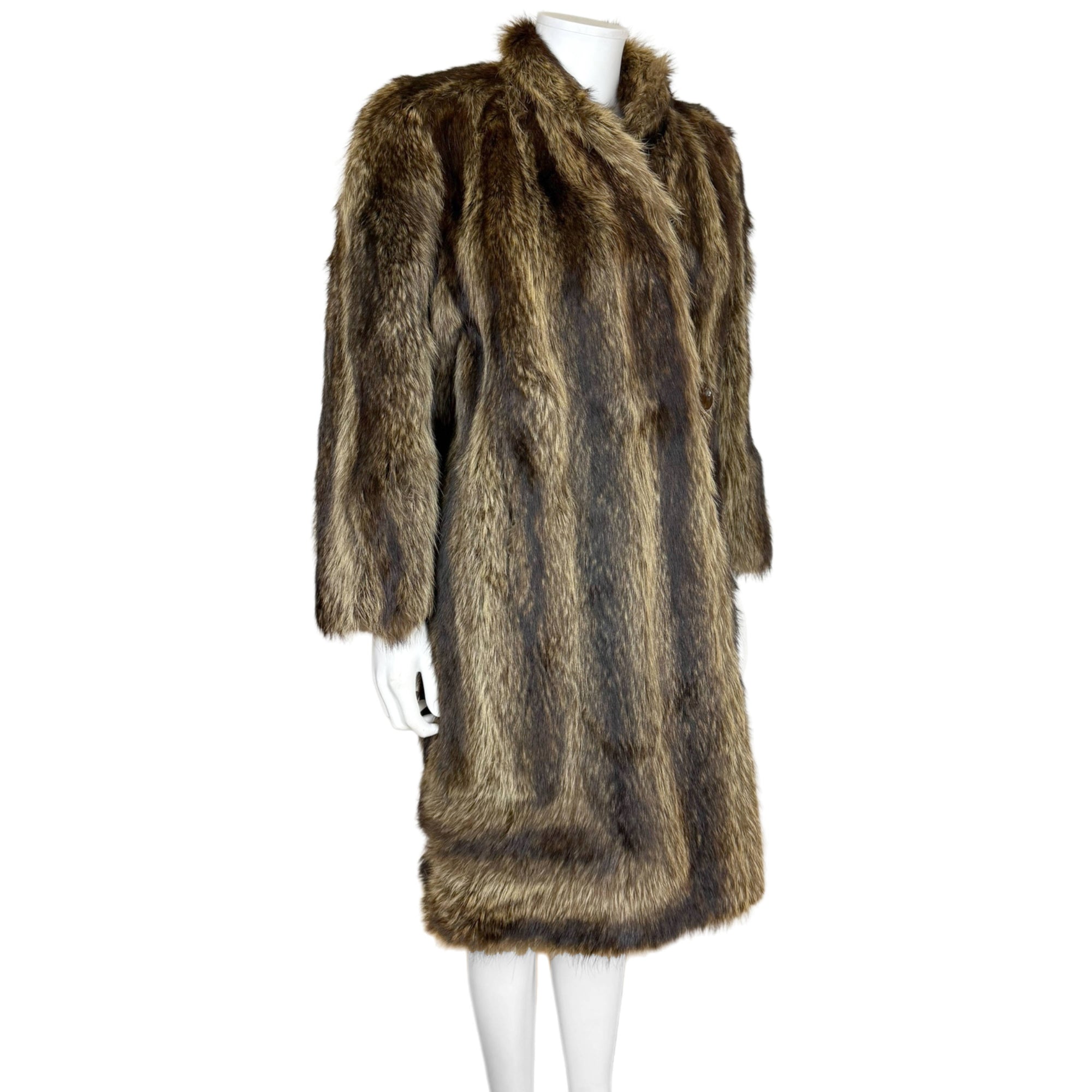 Vintage 1940s Raccoon Fur Coat Dated 1946 Ladies Size M
