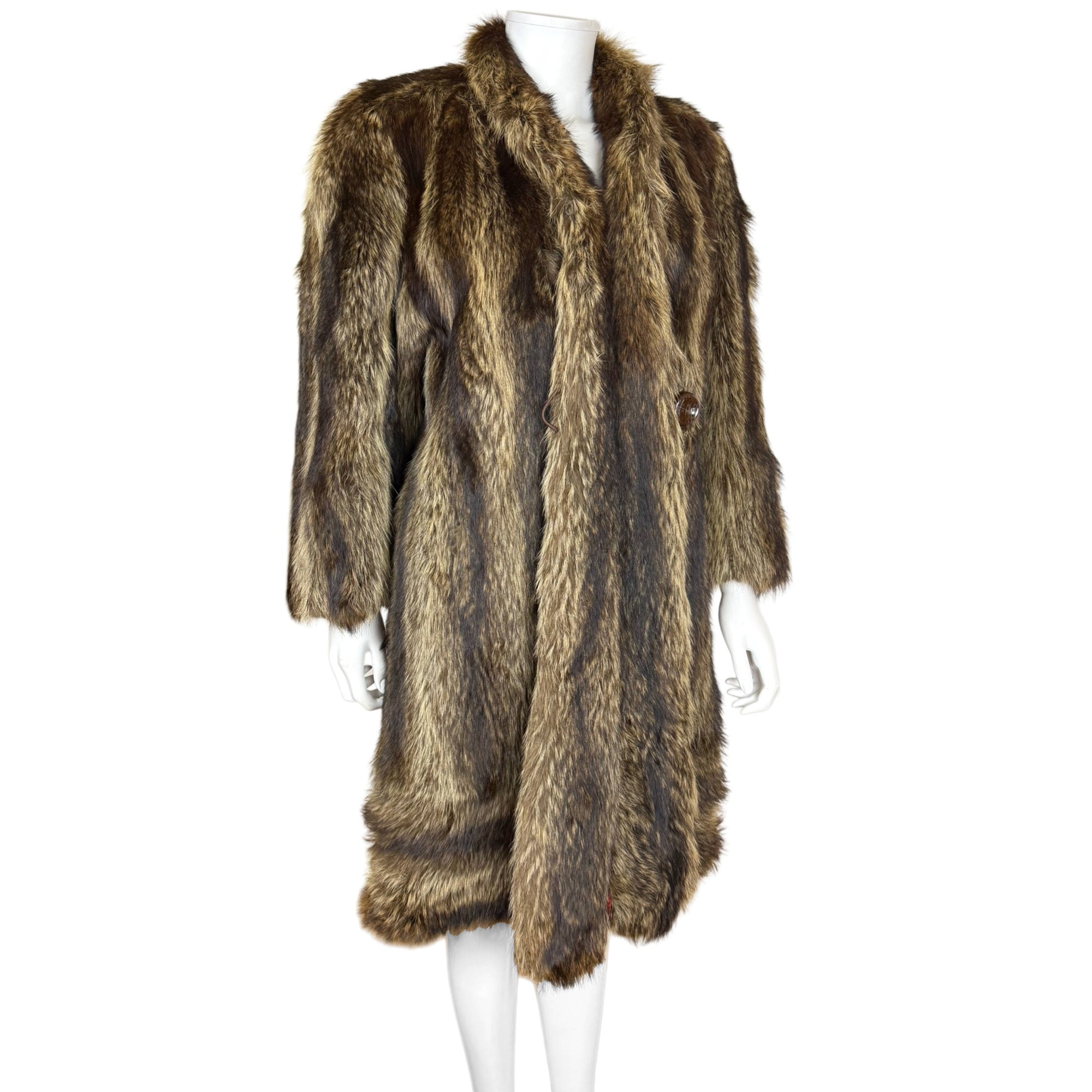Vintage 1940s Raccoon Fur Coat Dated 1946 Ladies Size M