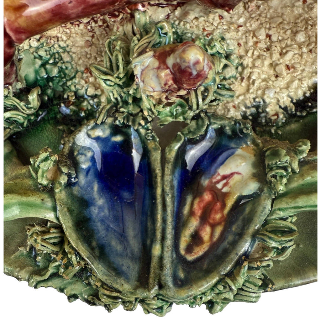 Vintage Portuguese Pottery Crab Plate Palissy Majolica Jose Alvaro Portugal