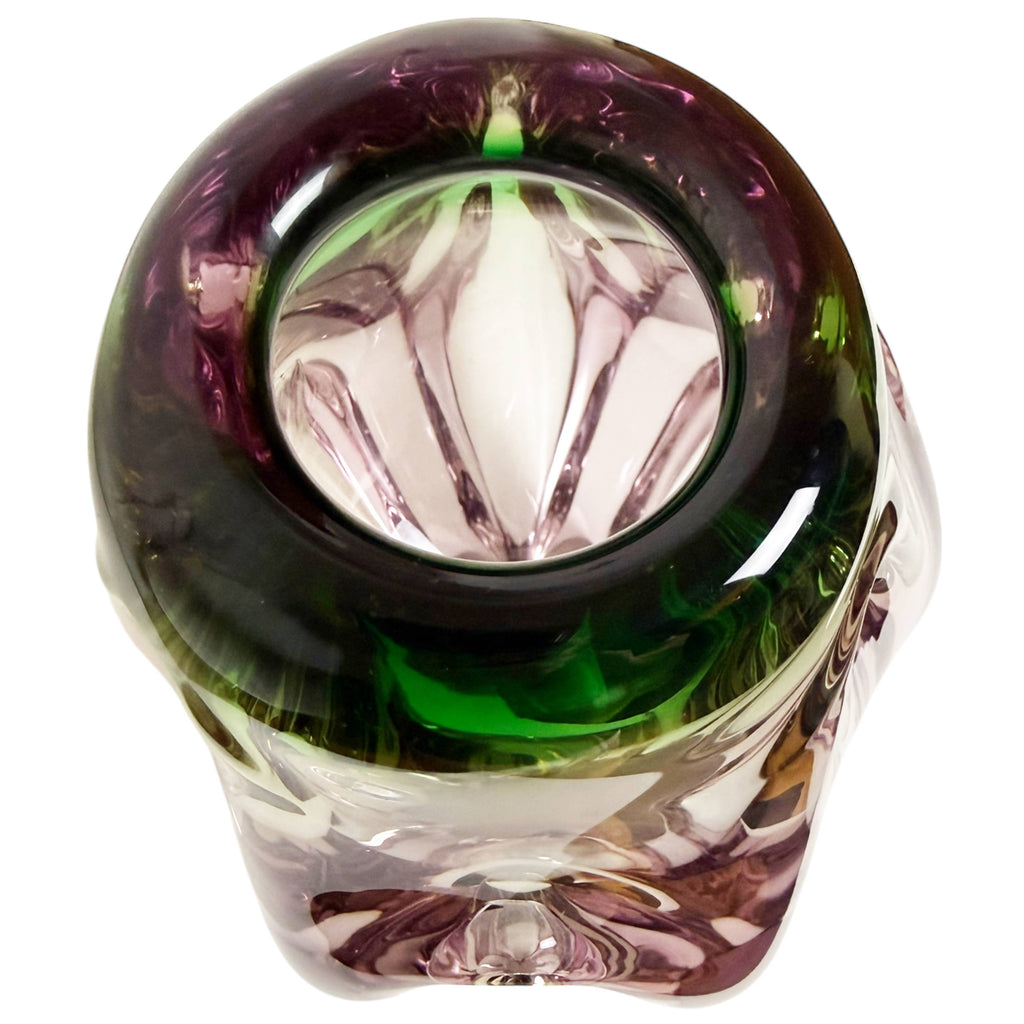 Top view of Sommerso  Czech Glass Vase