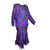1980s Vintage Judith Ann Creations Dress Indian Silk Size M