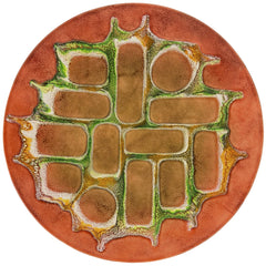 Mid-Century Large Enamel on Copper Wall Plaque Jules Perrier