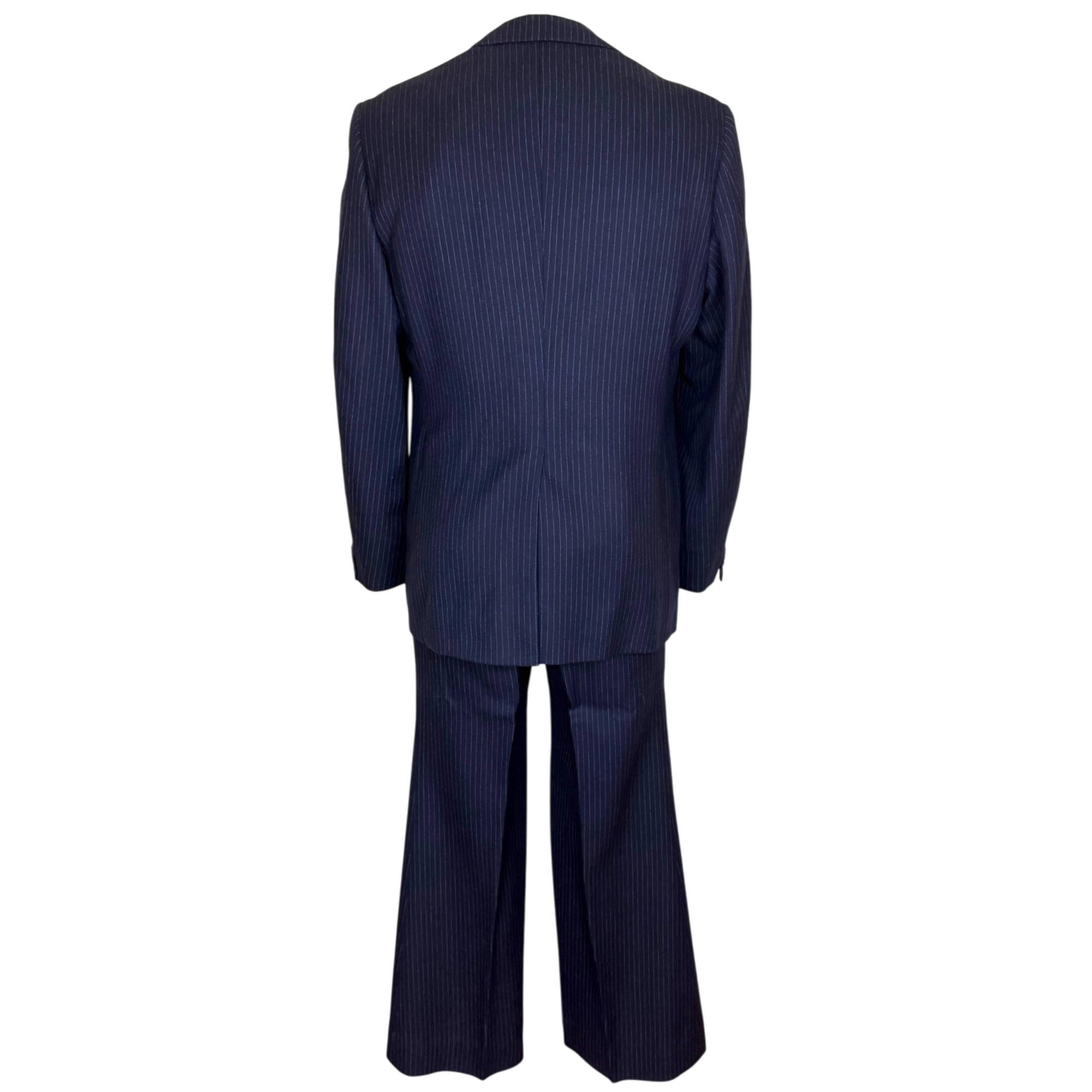 1970s Egyptian navy pinstripe men's suit back view