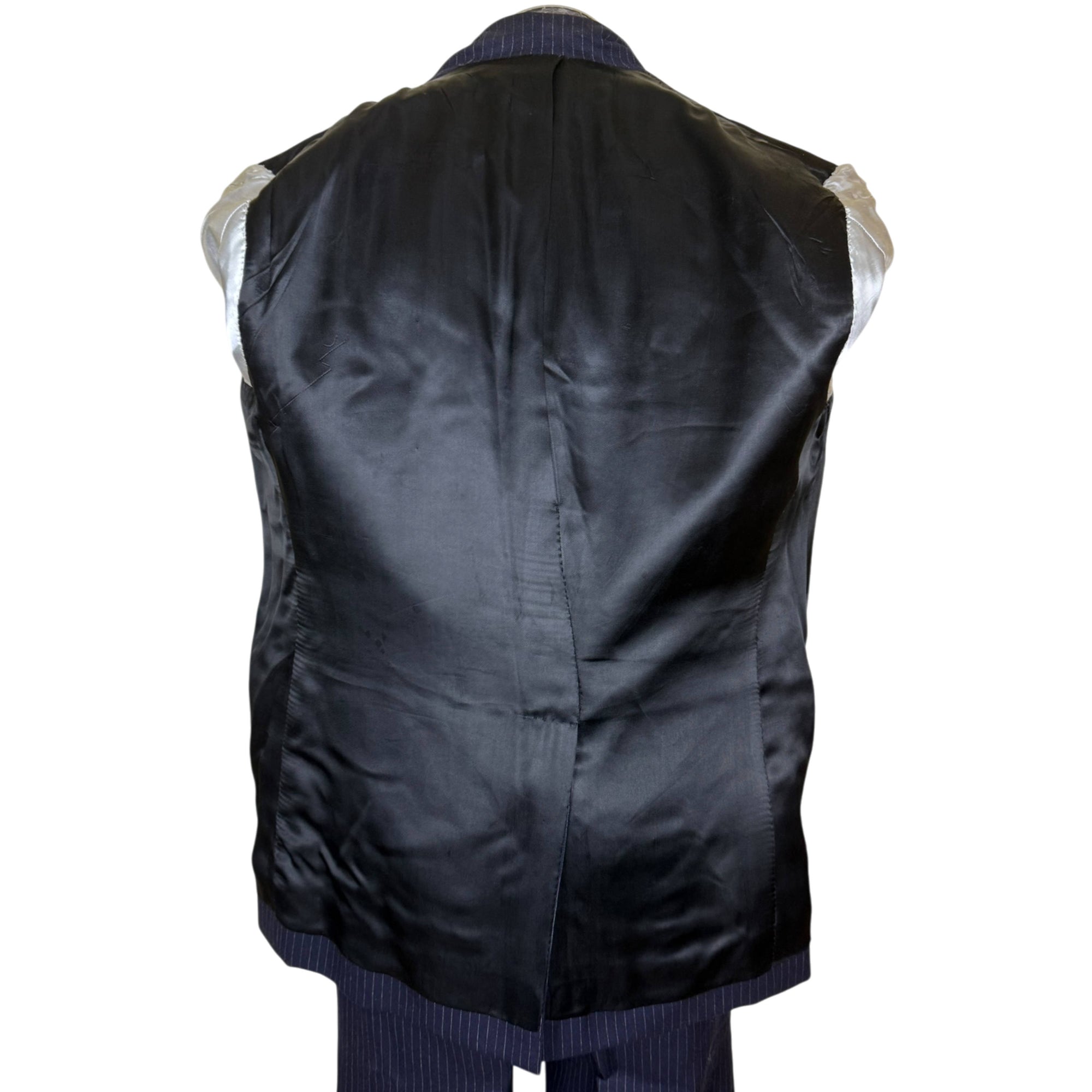 Black lined interior of Kamel Shehata tailored suit jacket