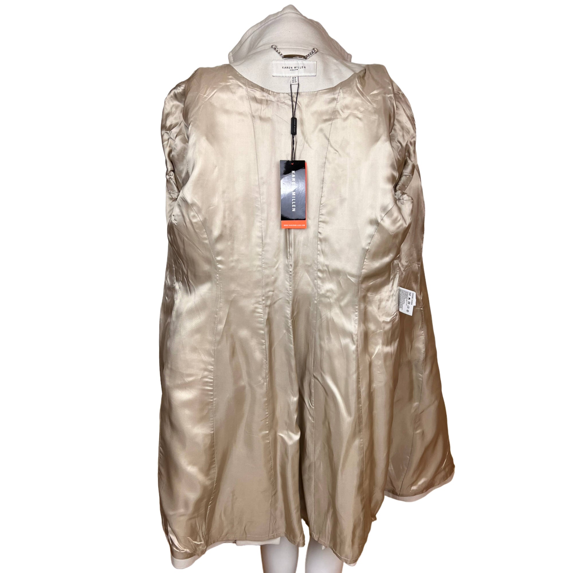 Karen Millen Stone Coat Military Style NWT Unused US Size 12