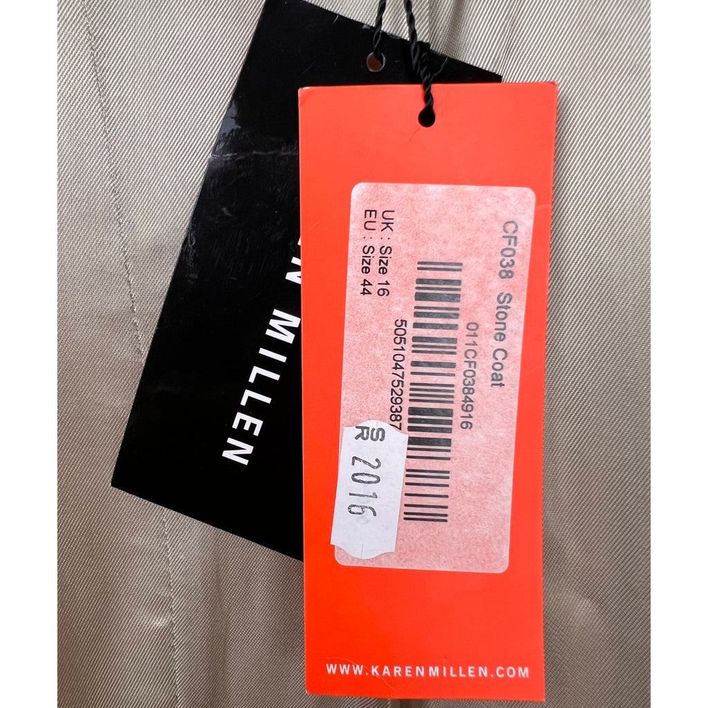 Karen Millen Stone Coat Military Style NWT Unused US Size 12