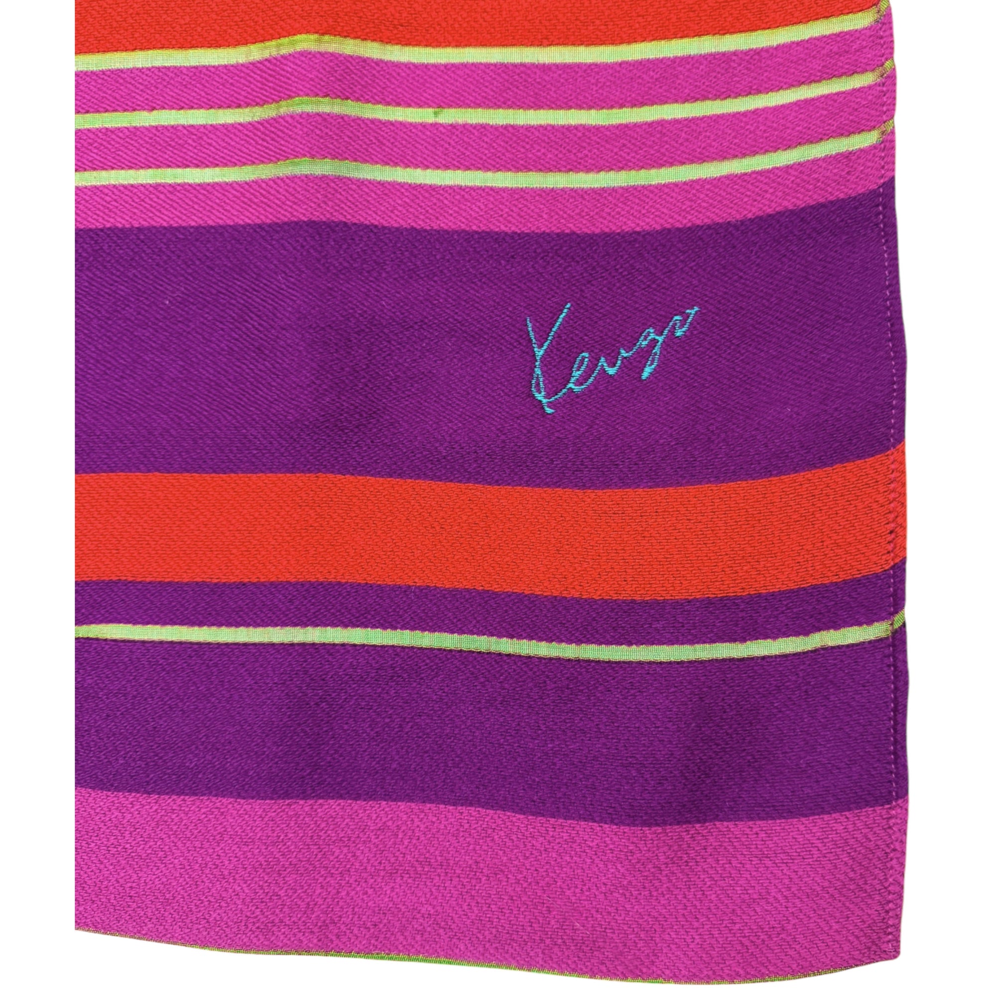 Vintage 1980s Kenzo Shawl Large Wool Scarf 26.5” x 69”