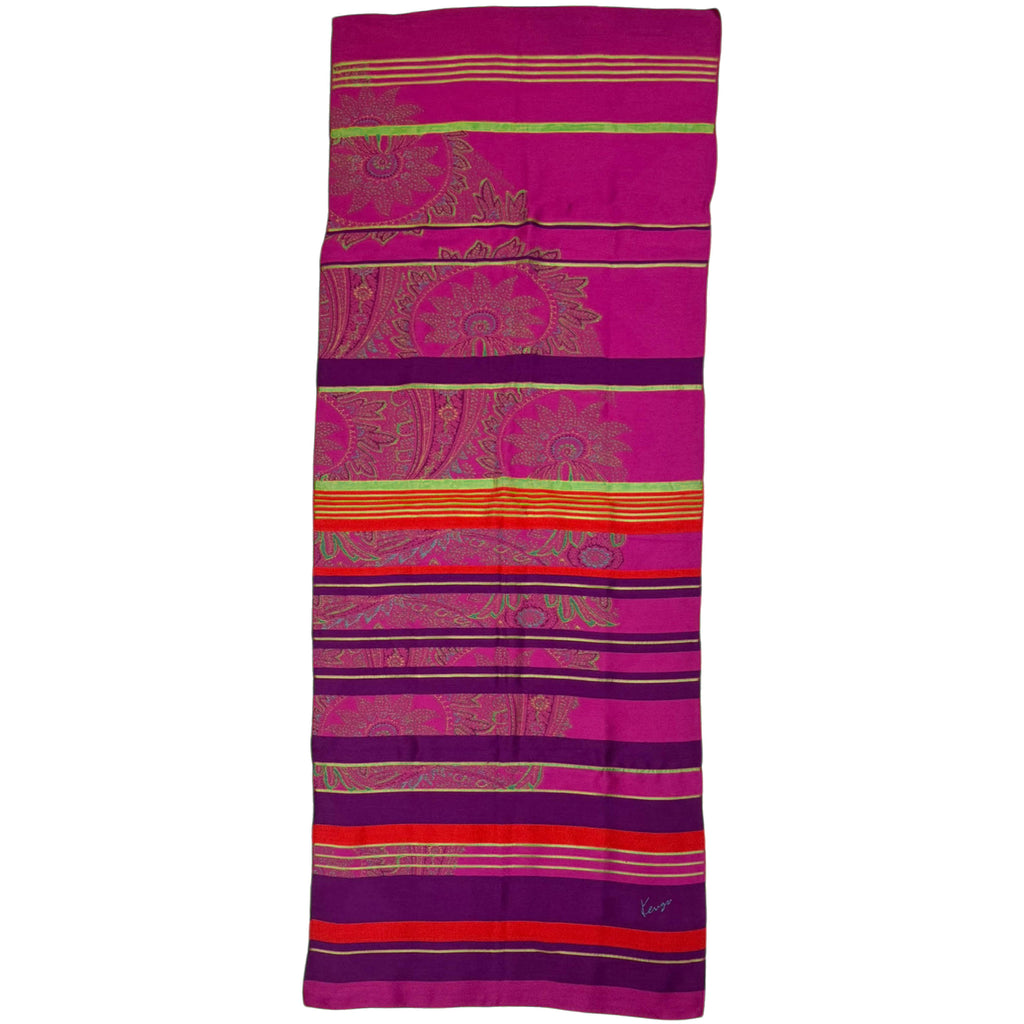 Vintage 1980s Kenzo Shawl Large Wool Scarf 26.5” x 69”