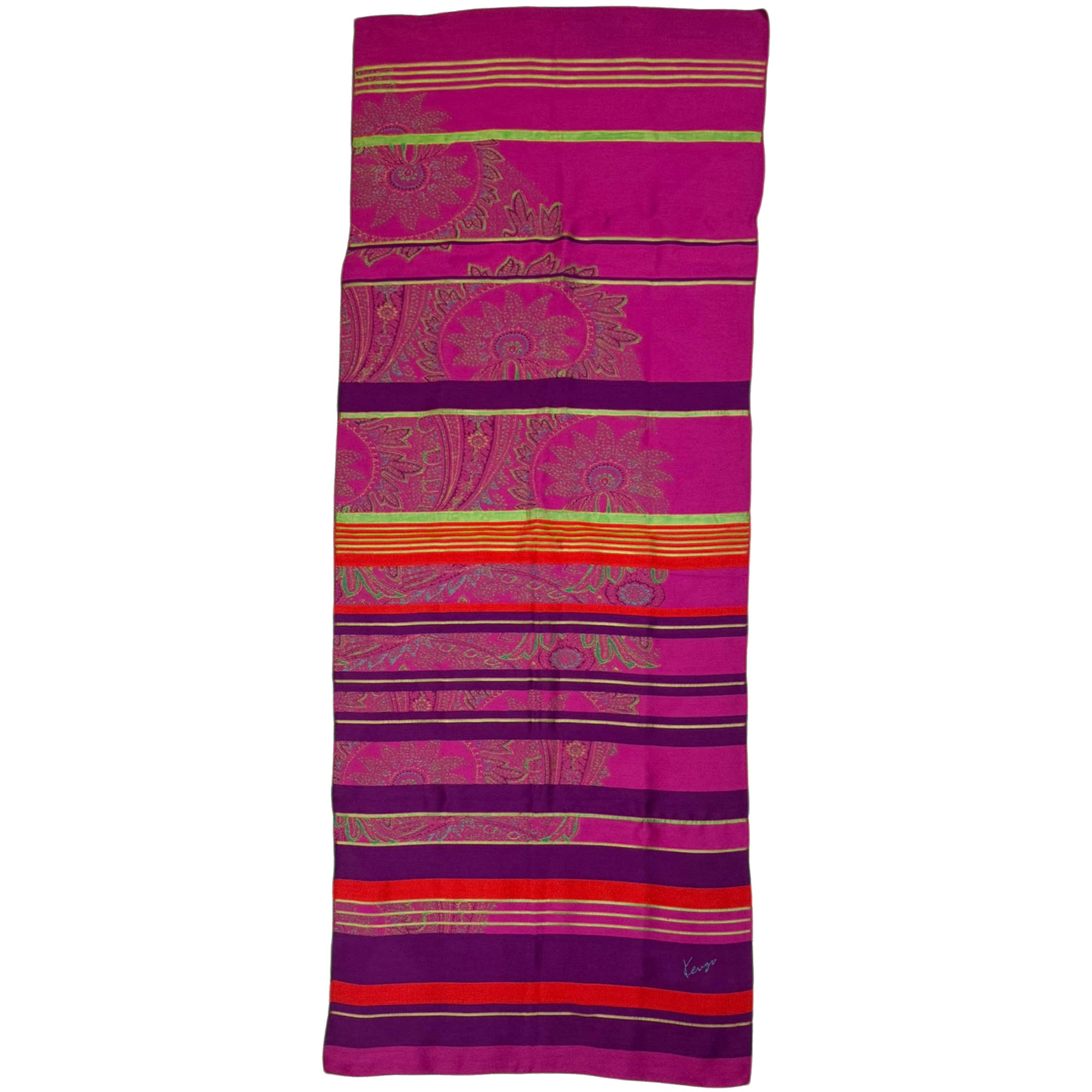 Vintage 1980s Kenzo Shawl Large Wool Scarf 26.5” x 69”