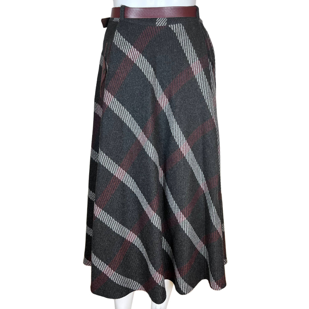 1970s Vintage Kestila Finland Skirt Striped Wool Blend Sz 10