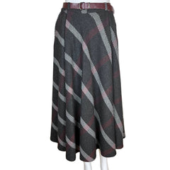 1970s Vintage Kestila Finland Skirt Striped Wool Blend Sz 10