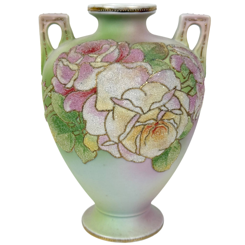 Antique 1910s Nippon Coralene Vase – Kinran Japan Porcelain