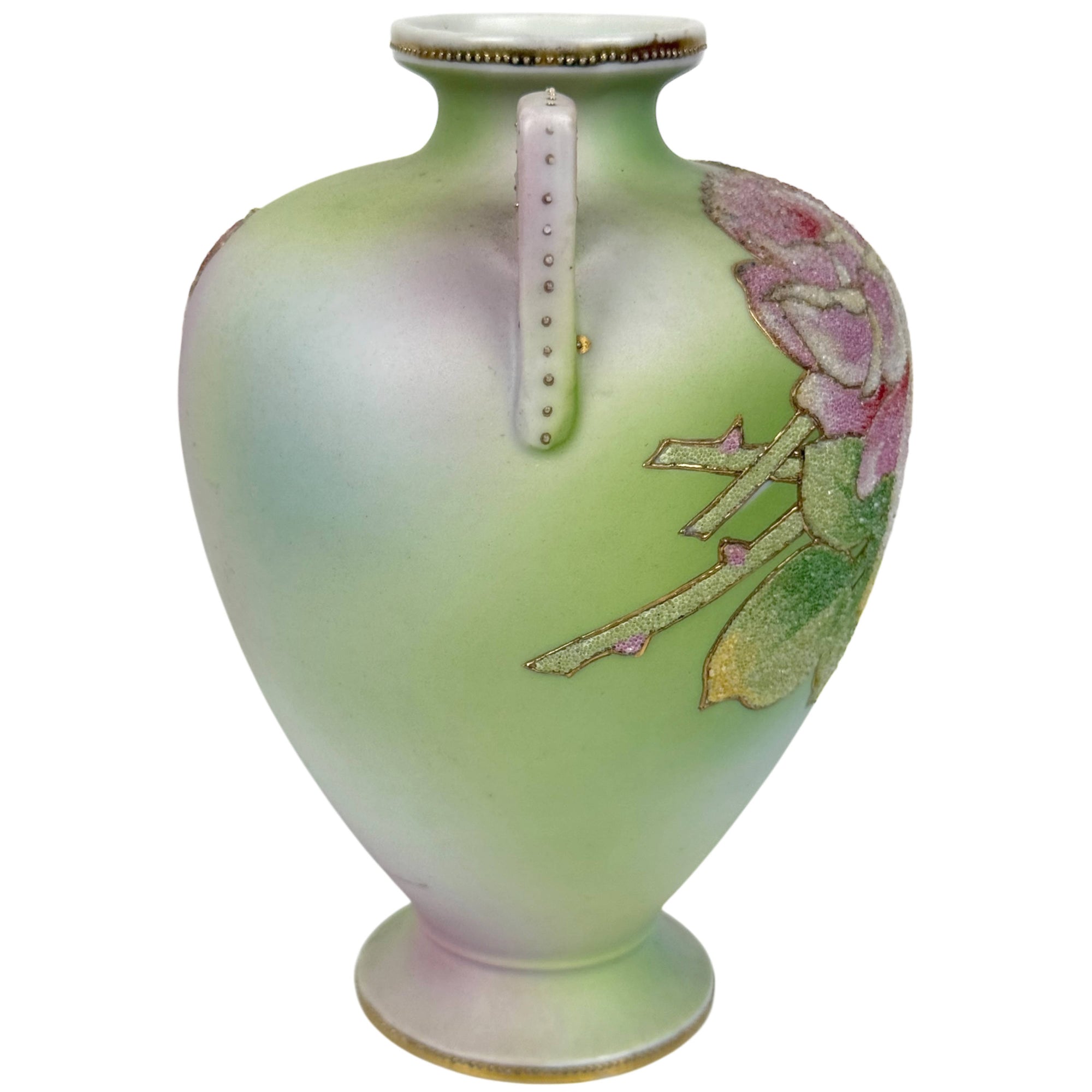 Antique 1910s Nippon Coralene Vase – Kinran Japan Porcelain