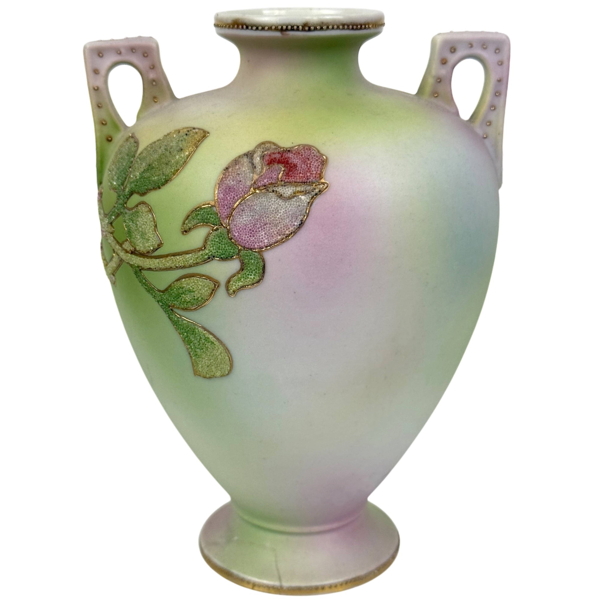 Antique 1910s Nippon Coralene Vase – Kinran Japan Porcelain