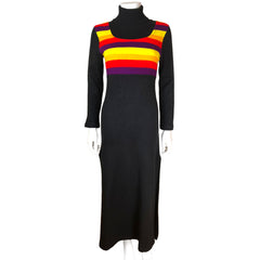 Vintage 1970s Rainbow Dress Knitty Gritty Label Sz M