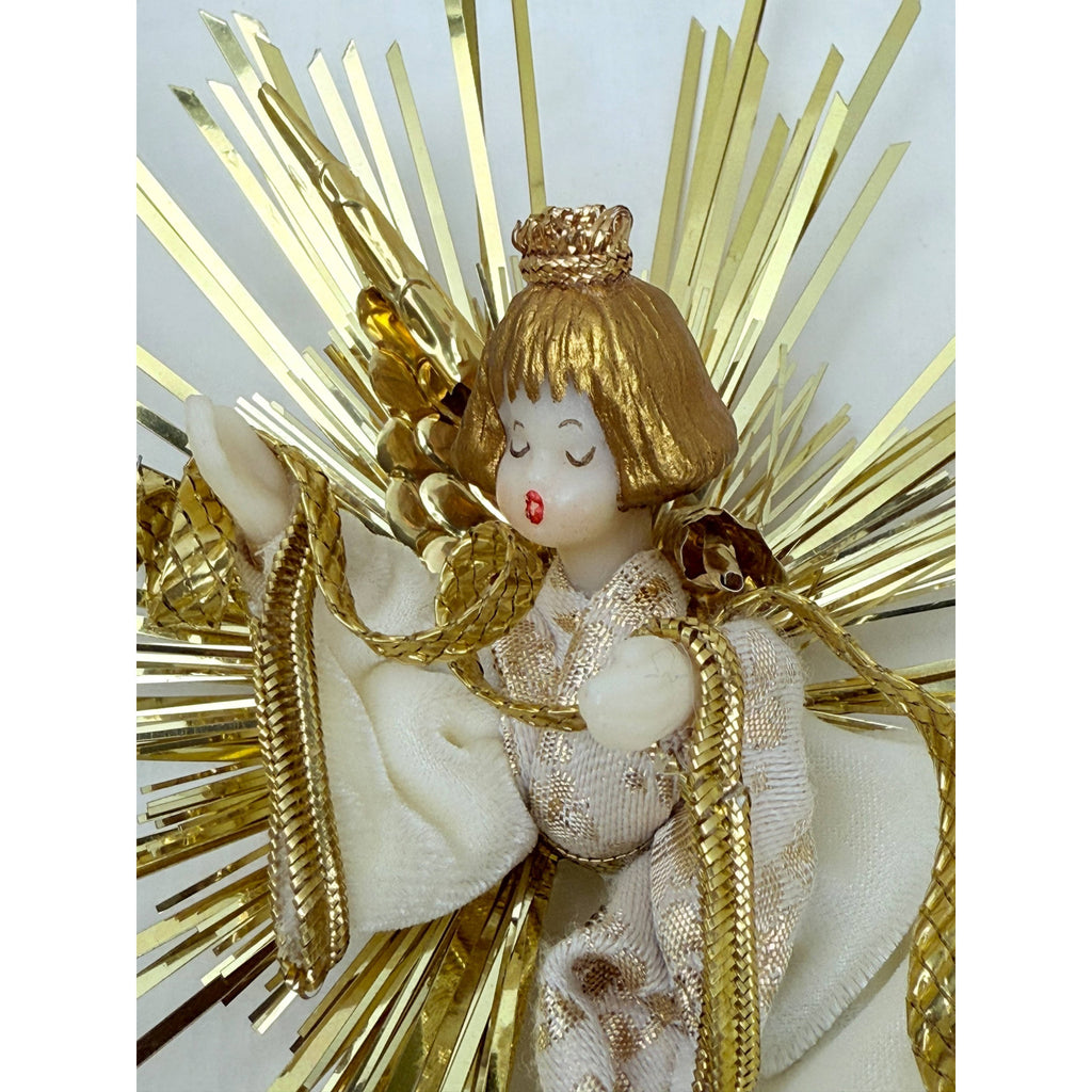Vintage 1980s Koestel Wax Angel Tree Topper in Box West Germany