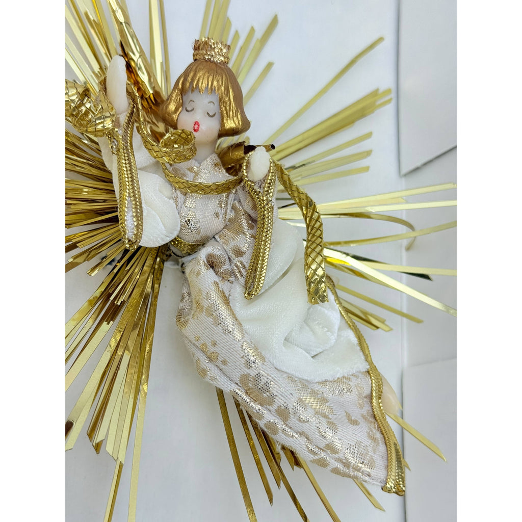 Vintage 1980s Koestel Wax Angel Tree Topper in Box West Germany