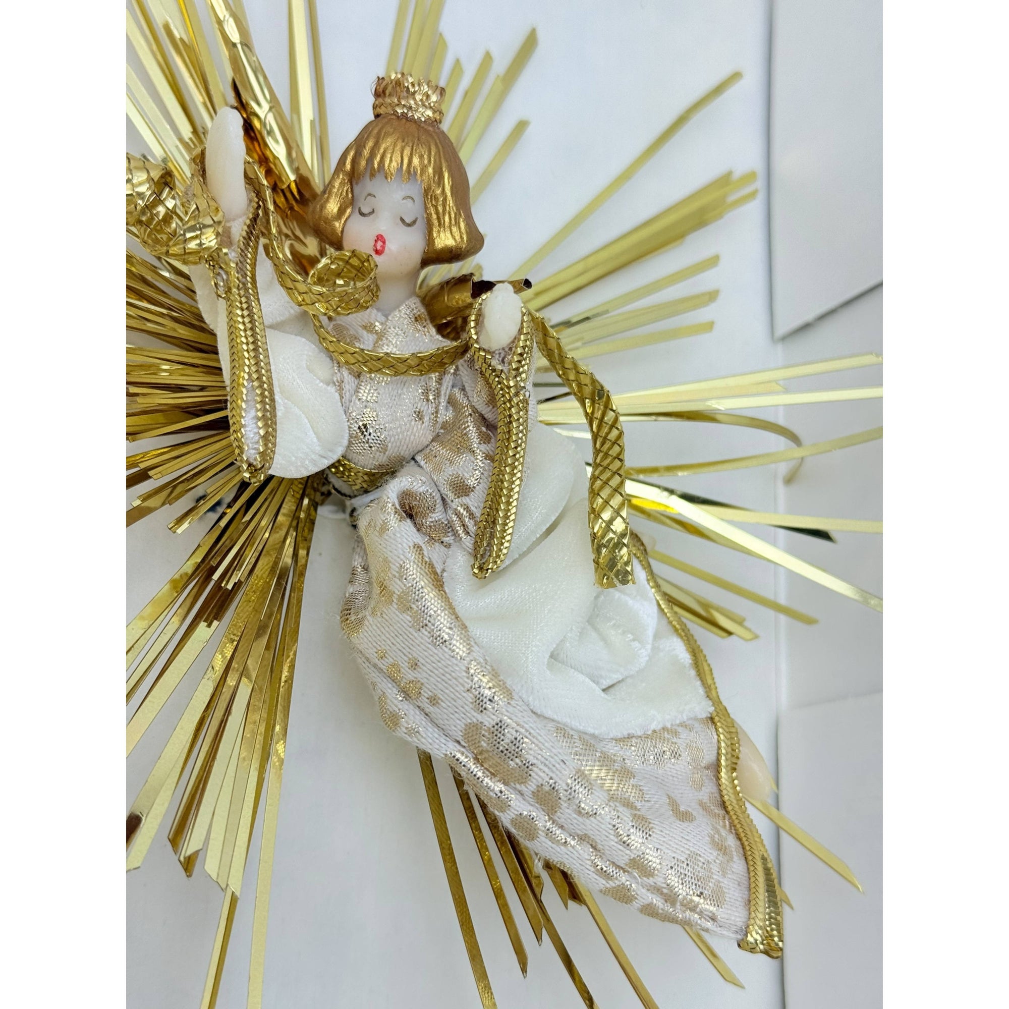 Vintage 1980s Koestel Wax Angel Tree Topper in Box West Germany