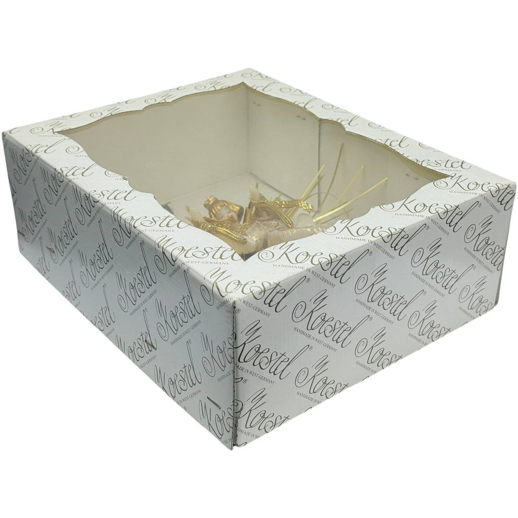 Vintage 1980s Koestel Wax Angel Tree Topper in Box West Germany