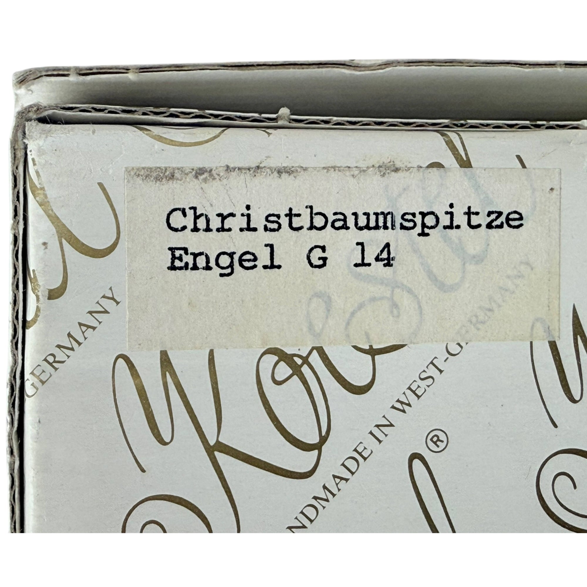 Vintage 1980s Koestel Wax Angel Tree Topper in Box West Germany