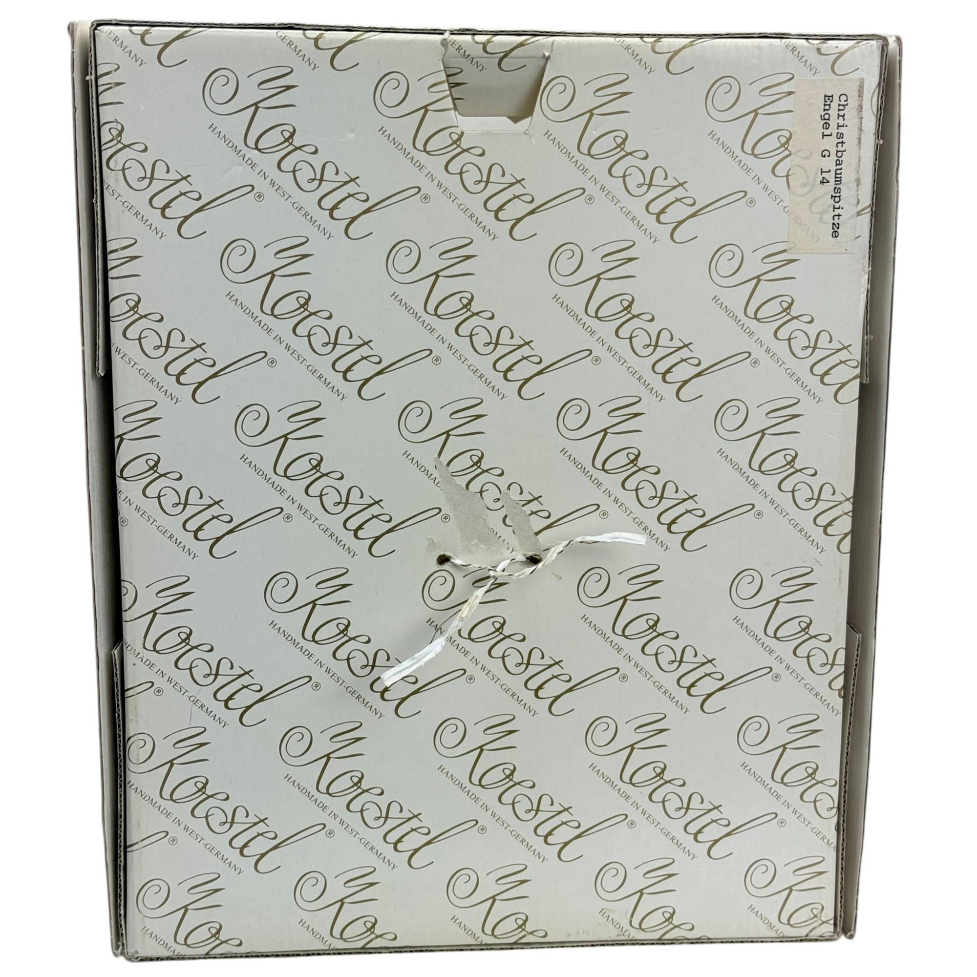 Vintage 1980s Koestel Wax Angel Tree Topper in Box West Germany