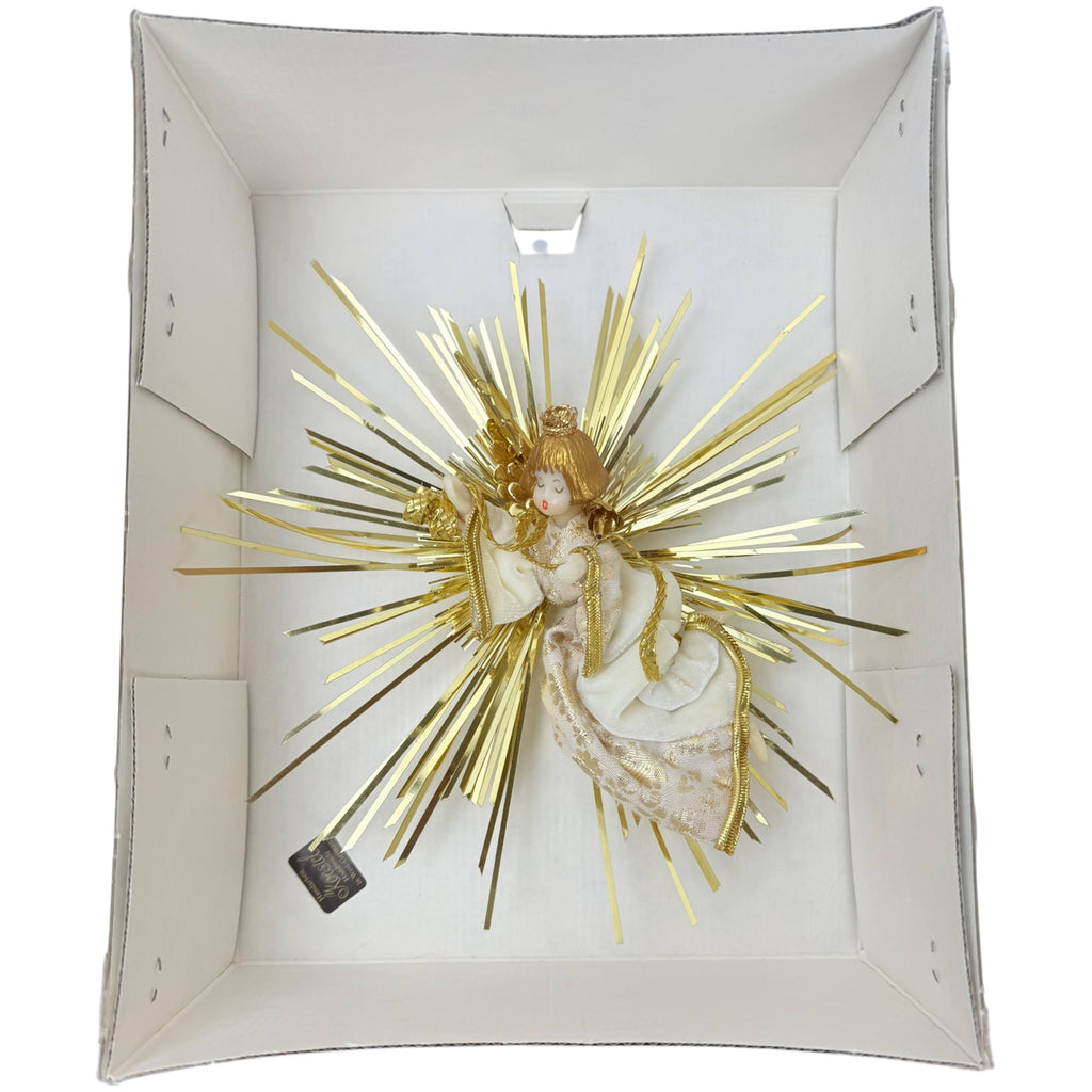 Vintage 1980s Koestel Wax Angel Tree Topper in Box West Germany