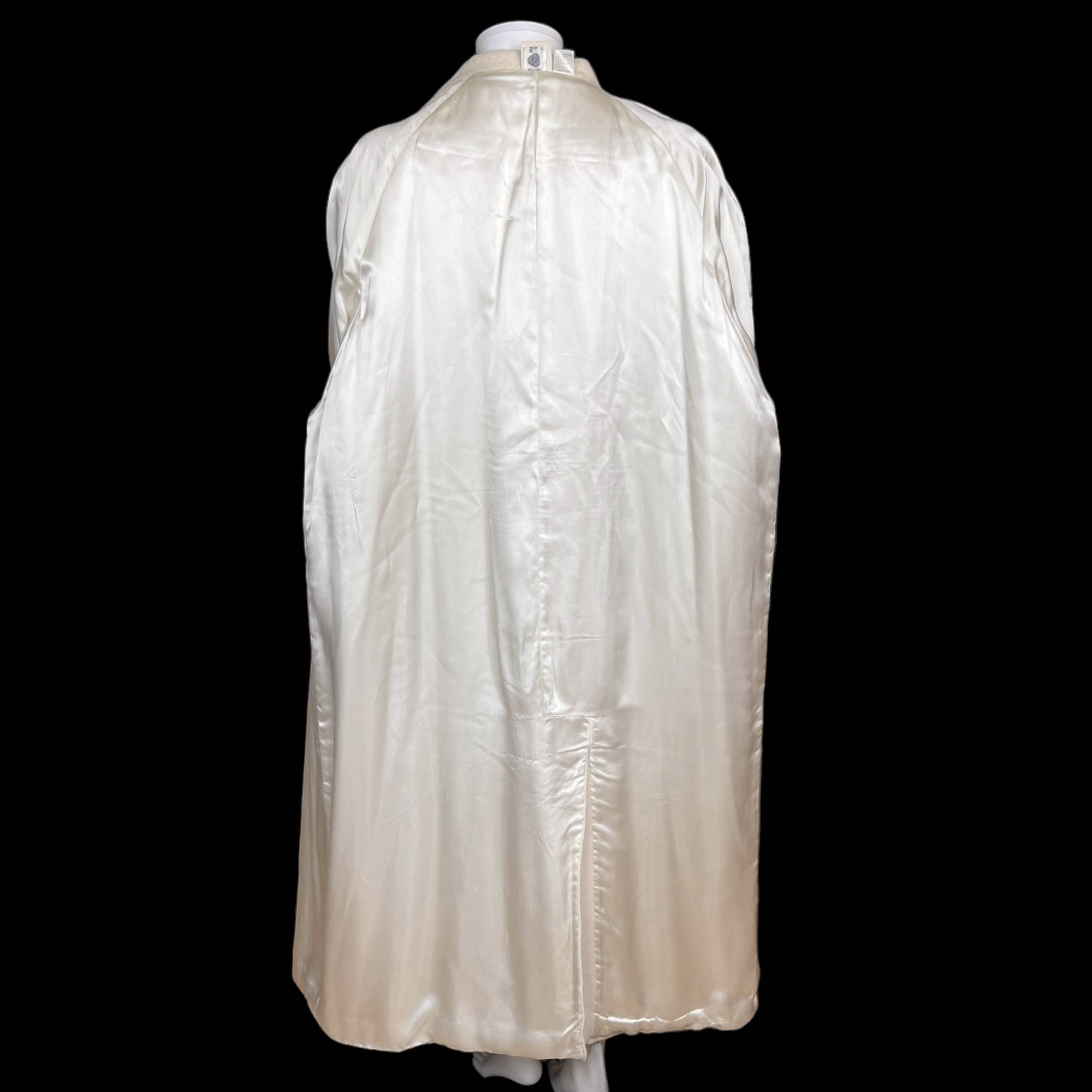 1980s Vintage Krizia Coat Off White Wool Swagger Style L XL