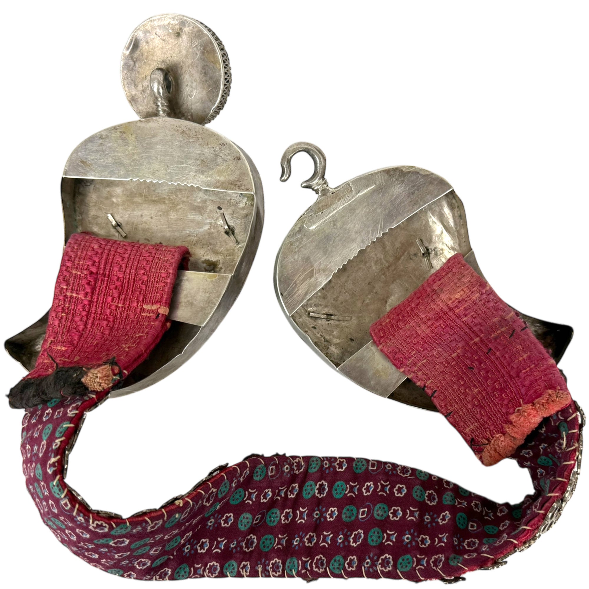 Antique Kurdish Belt with Silver Boteh Buckle Tribal Jewelry