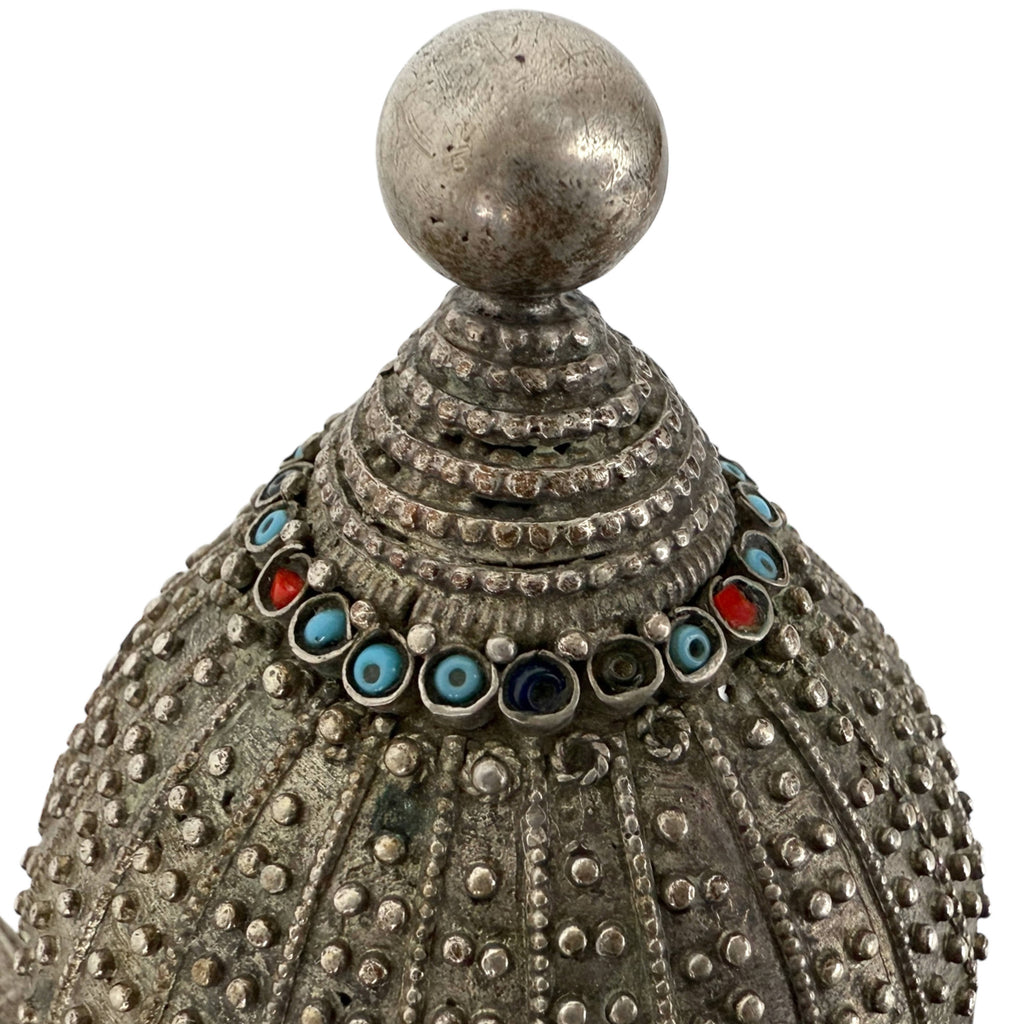 Antique Kurdish Belt with Silver Boteh Buckle Tribal Jewelry