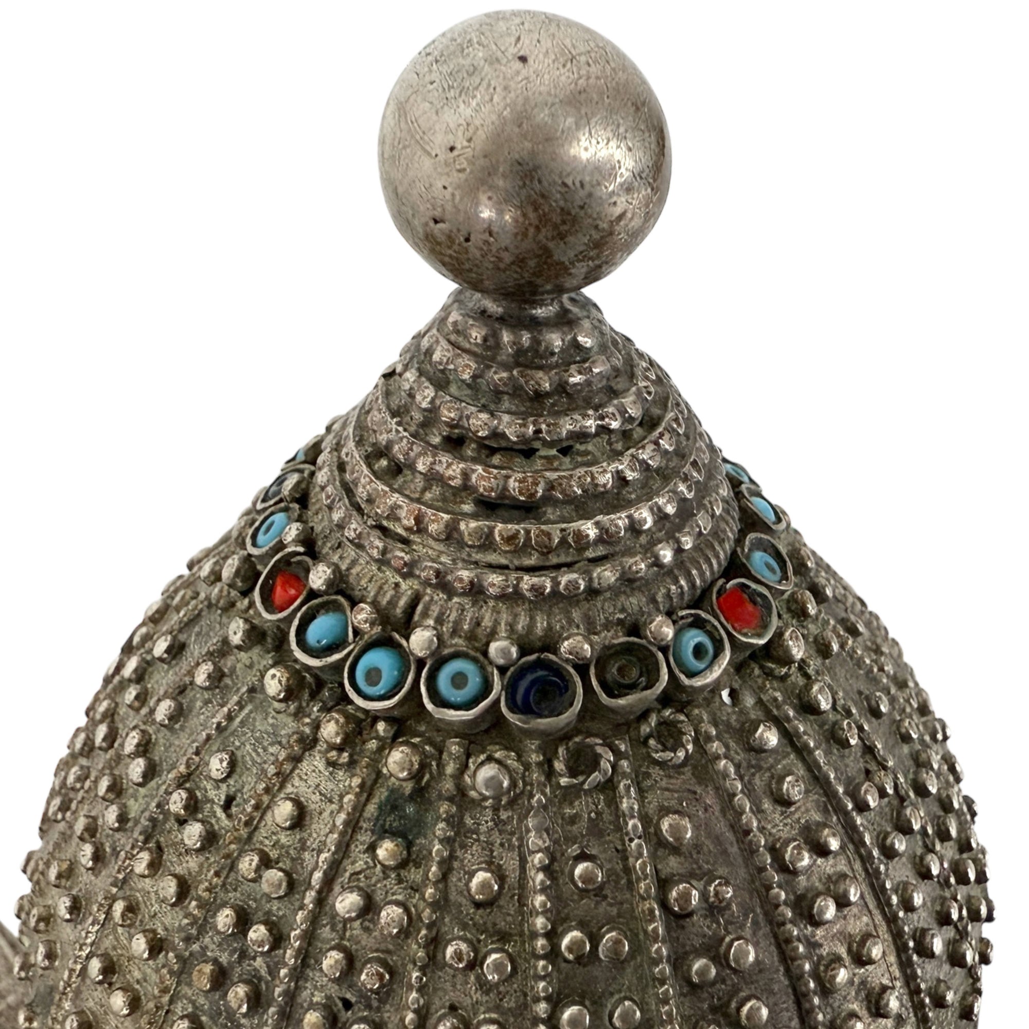 Antique Kurdish Belt with Silver Boteh Buckle Tribal Jewelry