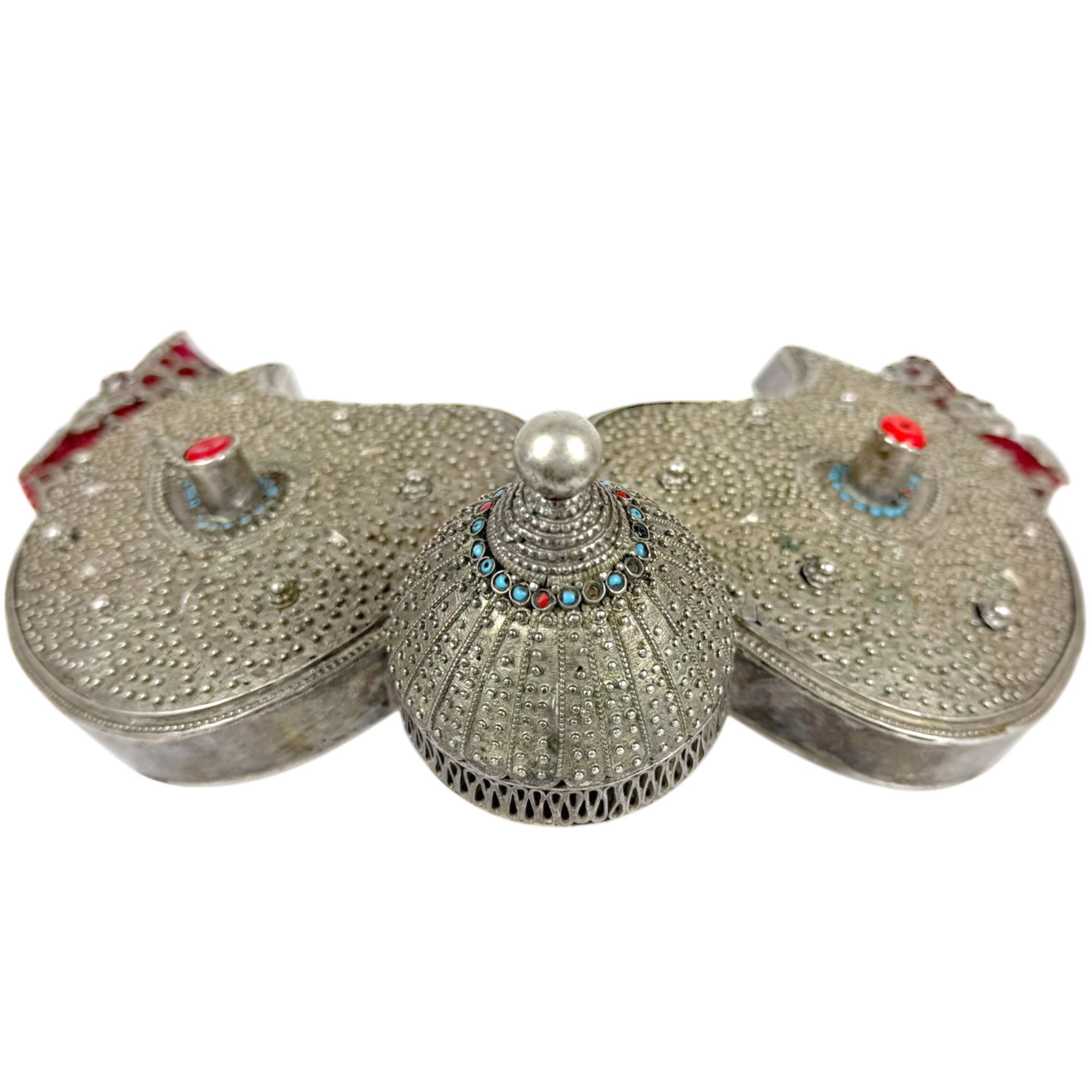 Antique Kurdish Belt with Silver Boteh Buckle Tribal Jewelry