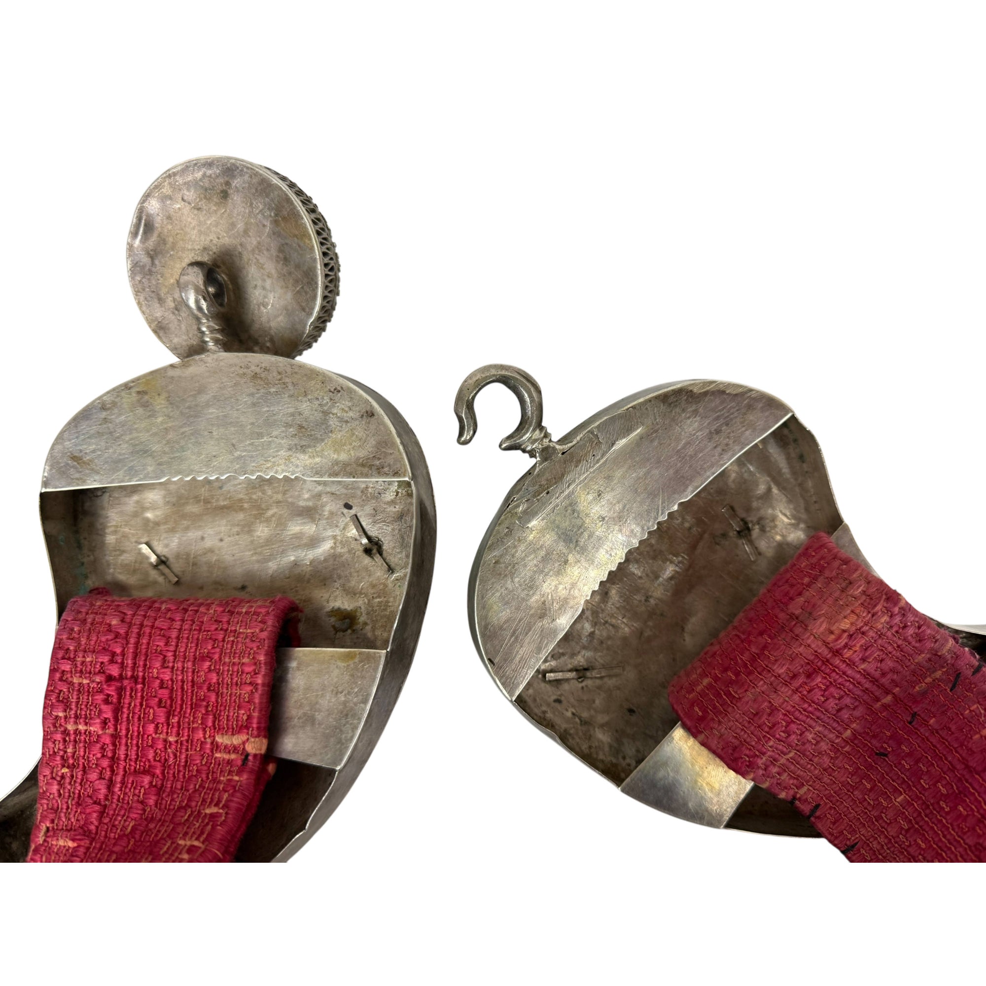 Antique Kurdish Belt with Silver Boteh Buckle Tribal Jewelry