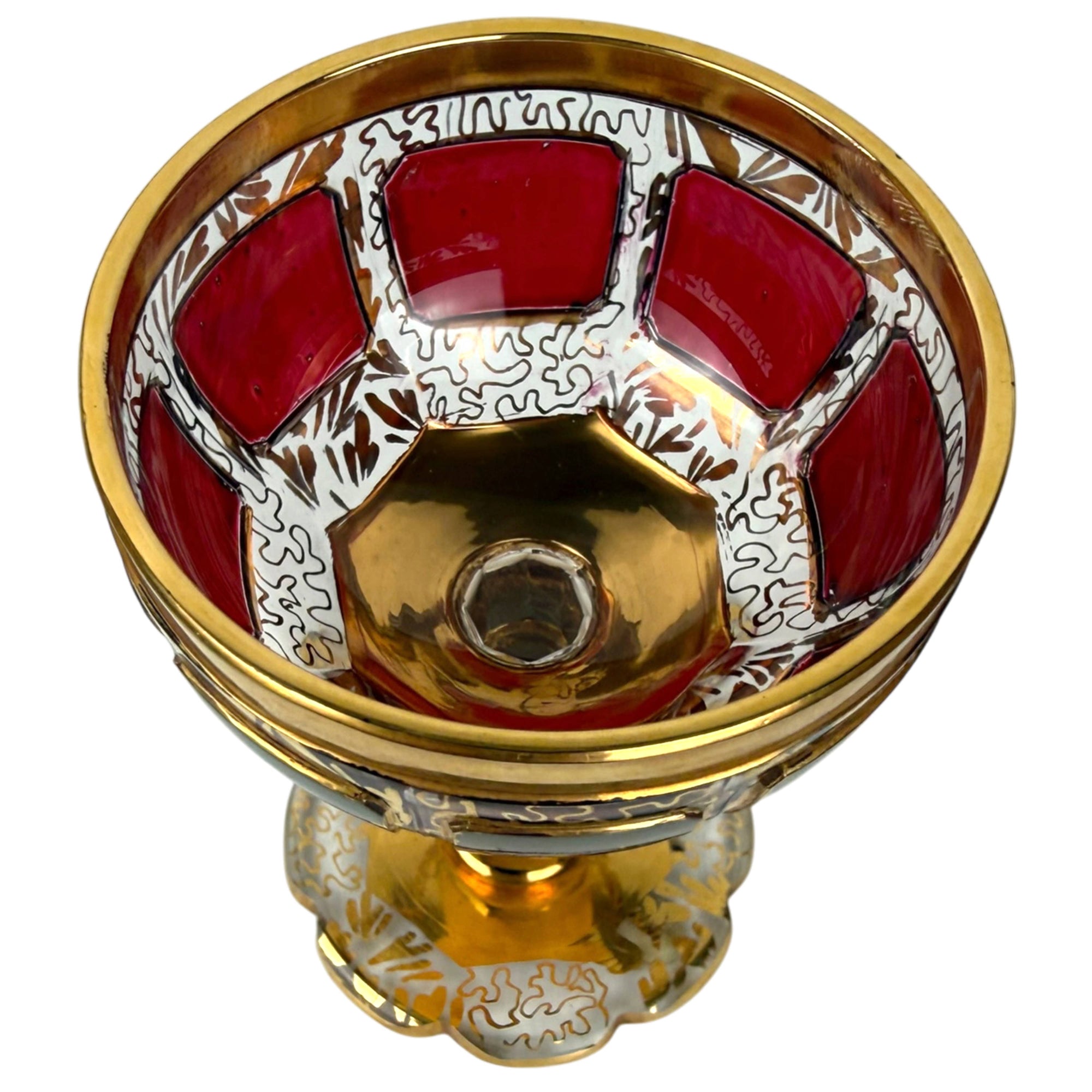 Interior bowl of Vintage LPW Famosa Vienna Austria goblet form liqueur glass