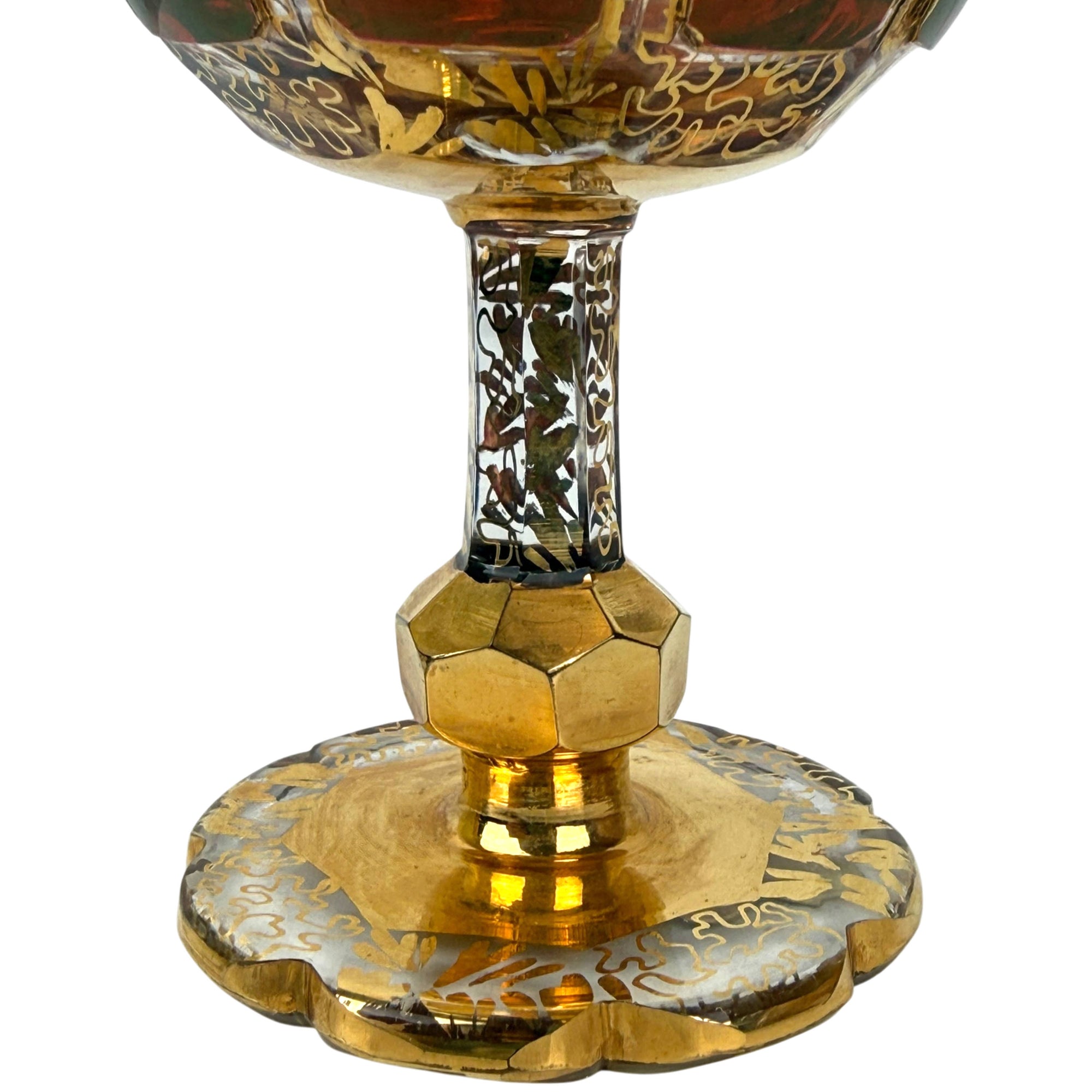 stem and foot of Vintage LPW Famosa Vienna Austria goblet form liqueur glass