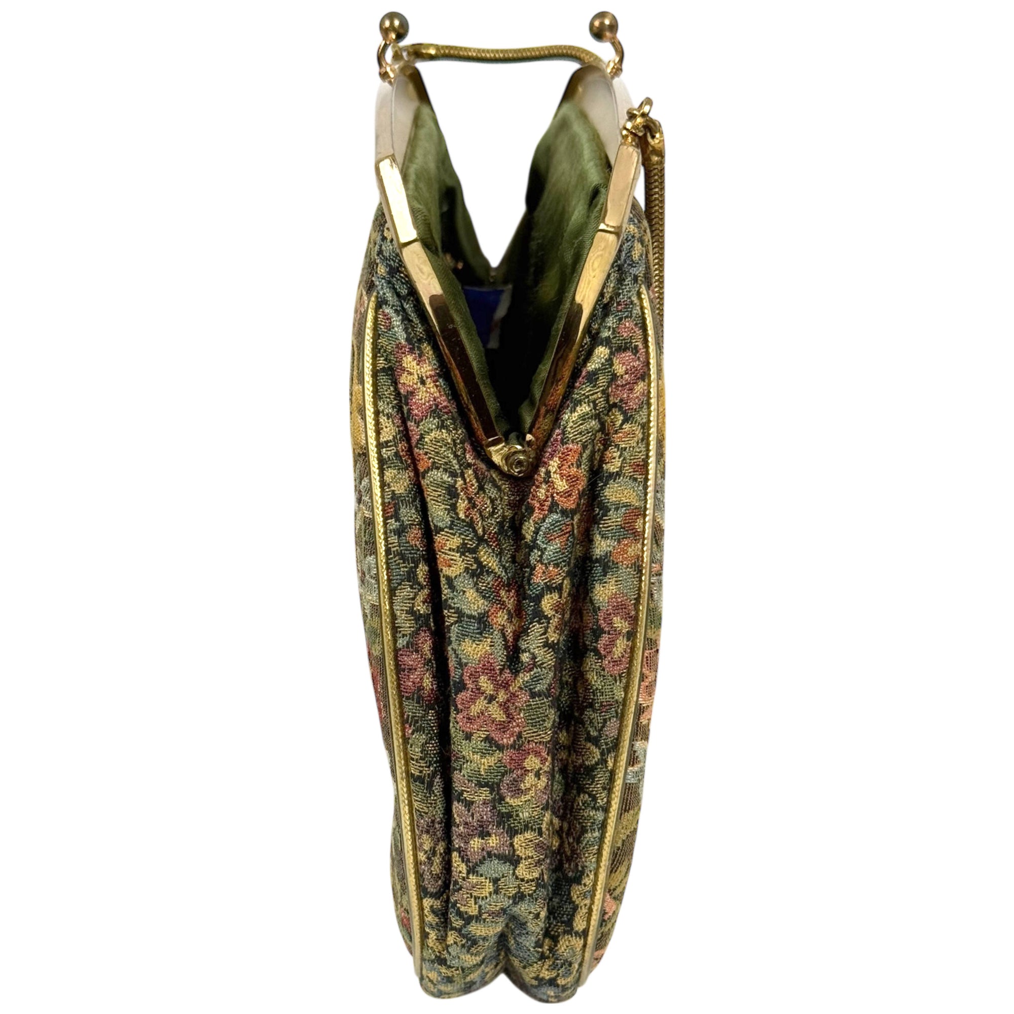 1950s Vintage Tapestry Handbag La Marquise Floral Purse