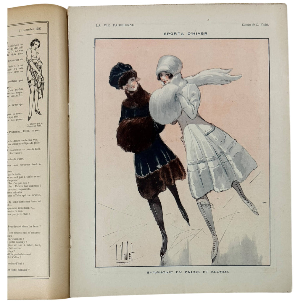 La Vie Parisienne Magazine 11 December 1920 Léo Fontan Christmas Cover & Maurice Millière Centre Spread
