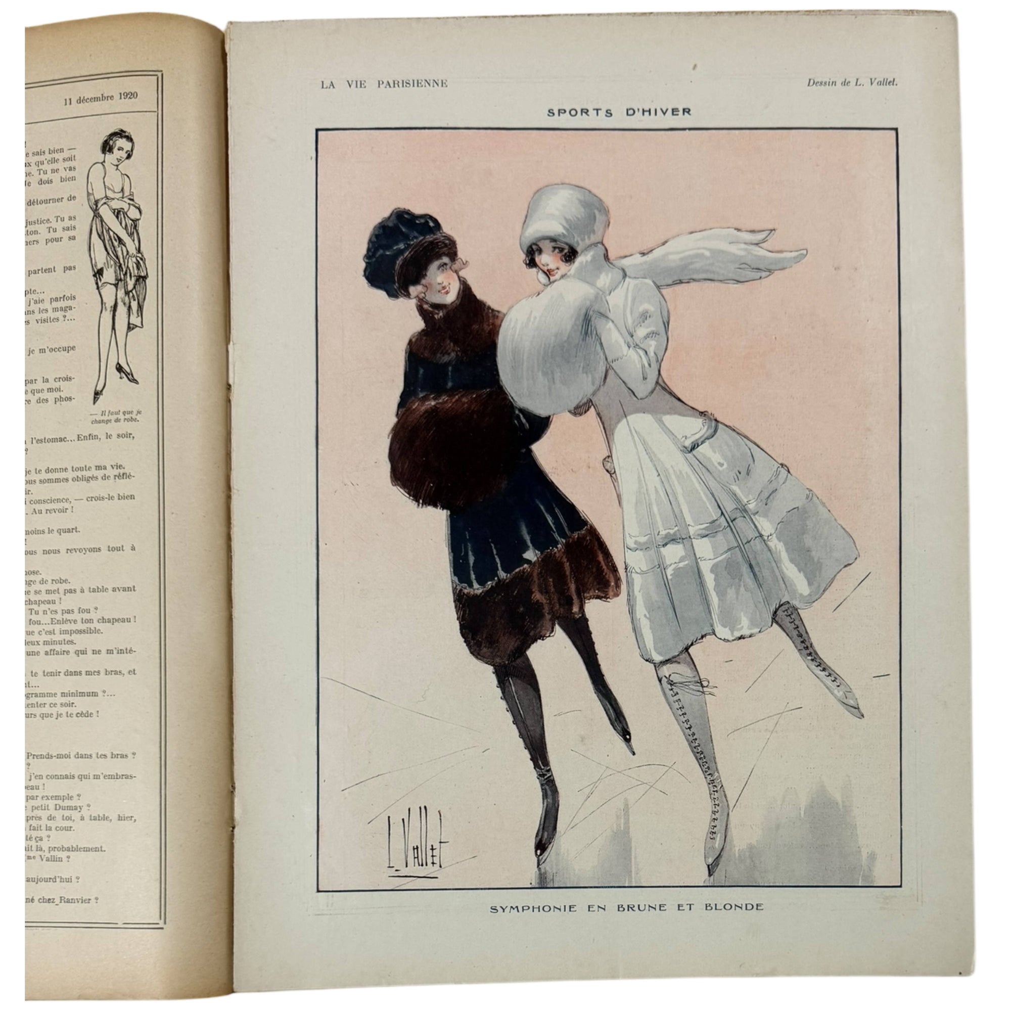 La Vie Parisienne Magazine 11 December 1920 Léo Fontan Christmas Cover & Maurice Millière Centre Spread