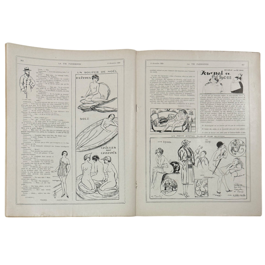 La Vie Parisienne Magazine 11 December 1920 Léo Fontan Christmas Cover & Maurice Millière Centre Spread