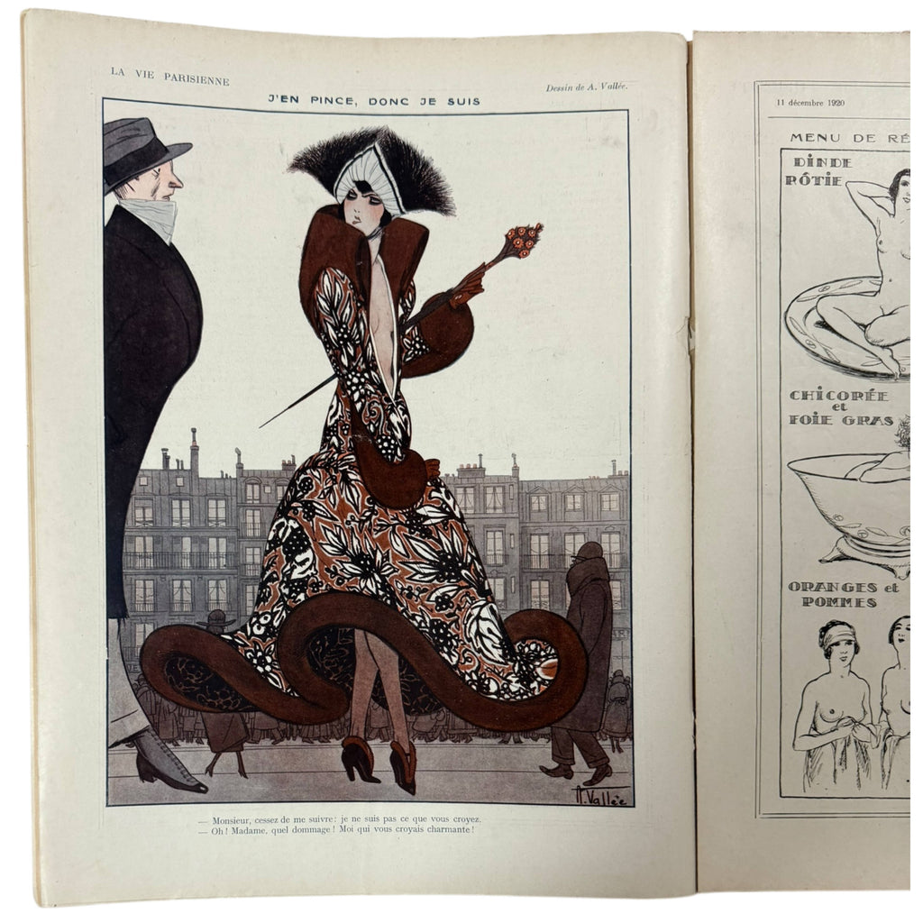 La Vie Parisienne Magazine 11 December 1920 Léo Fontan Christmas Cover & Maurice Millière Centre Spread