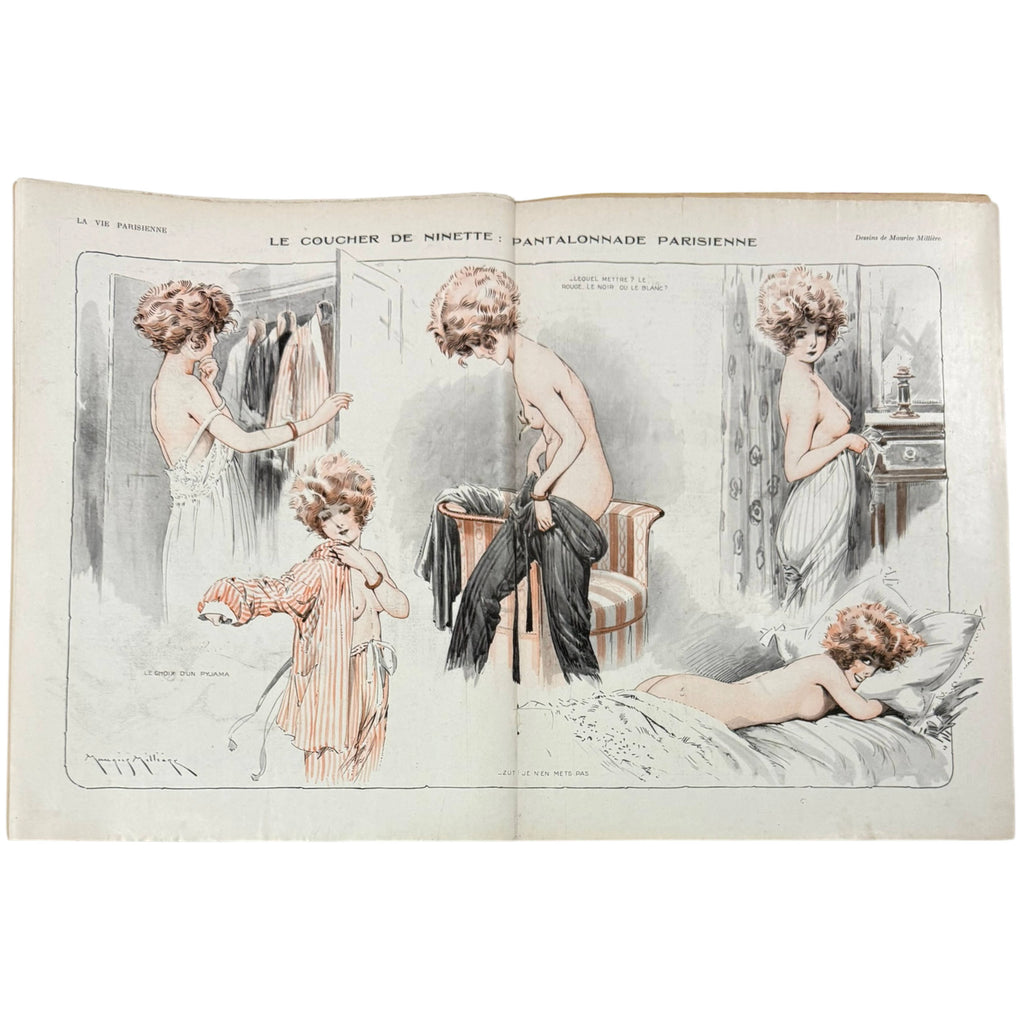 La Vie Parisienne Magazine 11 December 1920 Léo Fontan Christmas Cover & Maurice Millière Centre Spread