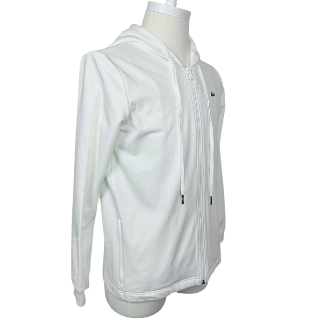 Vintage Lacoste Hoodie White Cotton Tennis Jacket French 42