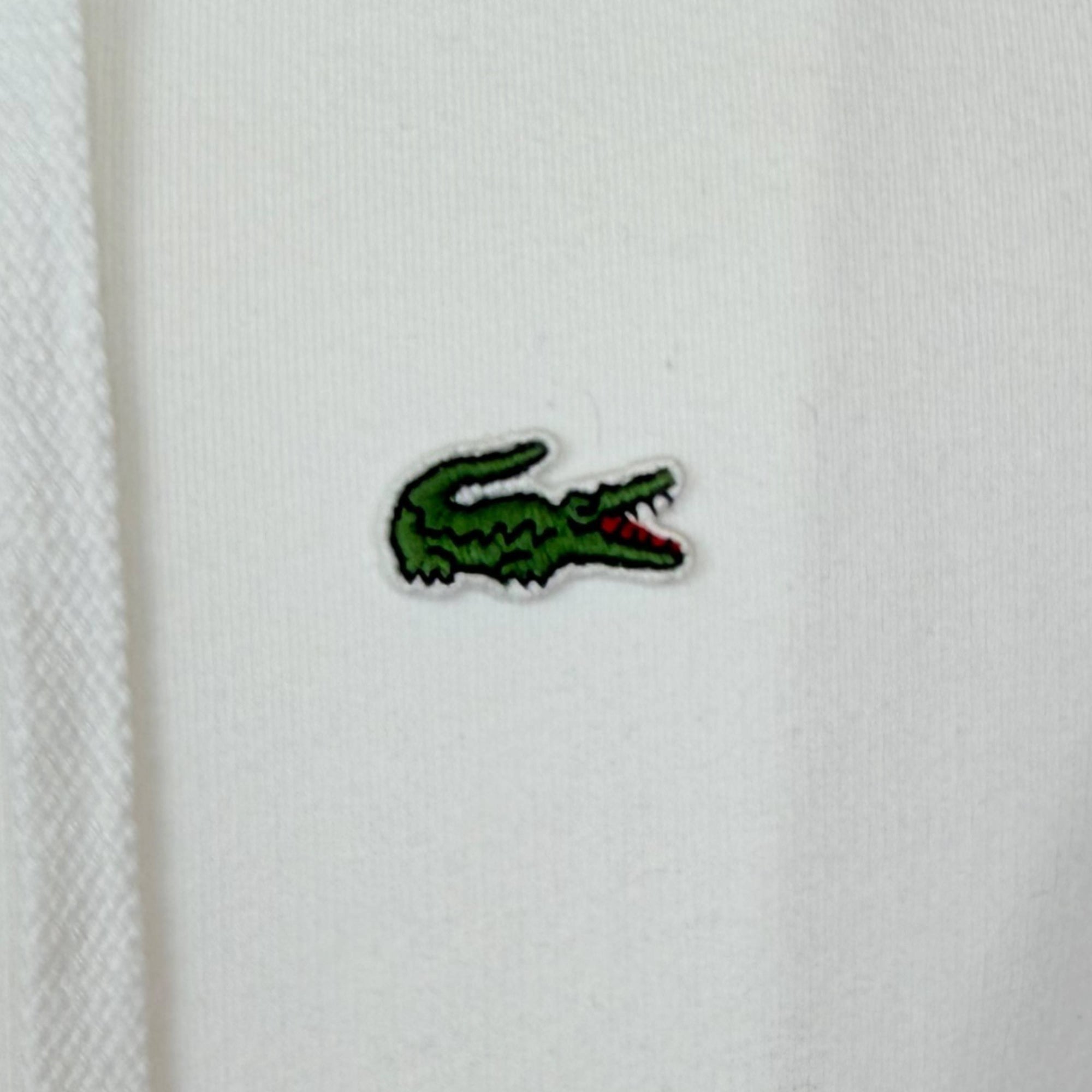 Vintage Lacoste Hoodie White Cotton Tennis Jacket French 42