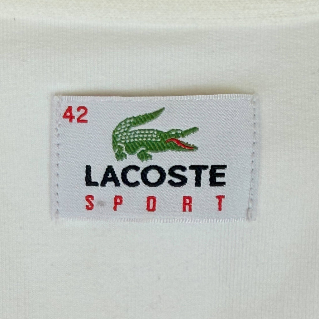 Vintage Lacoste Hoodie White Cotton Tennis Jacket French 42