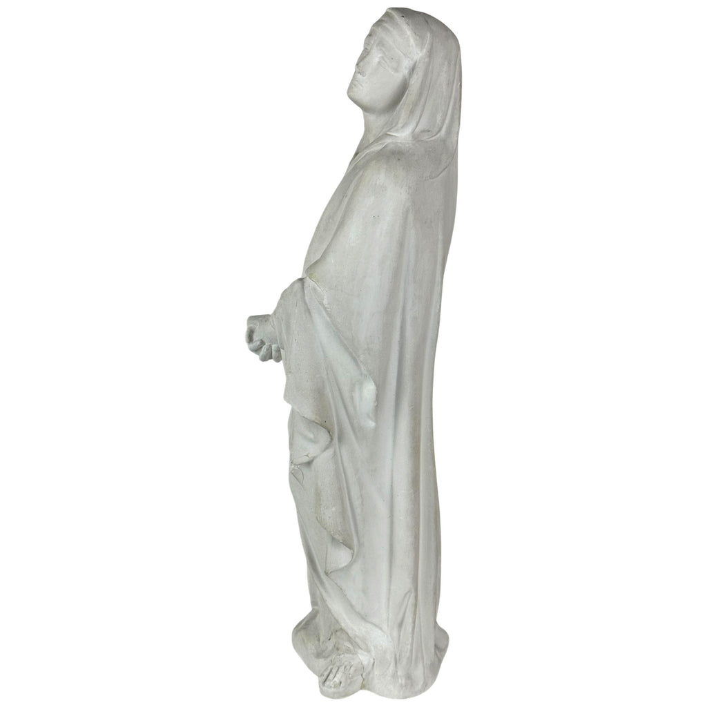 Virgin Mary Calvary plaster statue side view